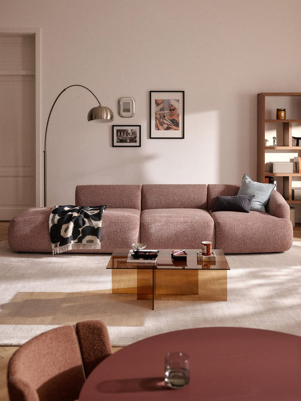 Modulare Bouclé-Chaise Sofia (2-Sitzer)
