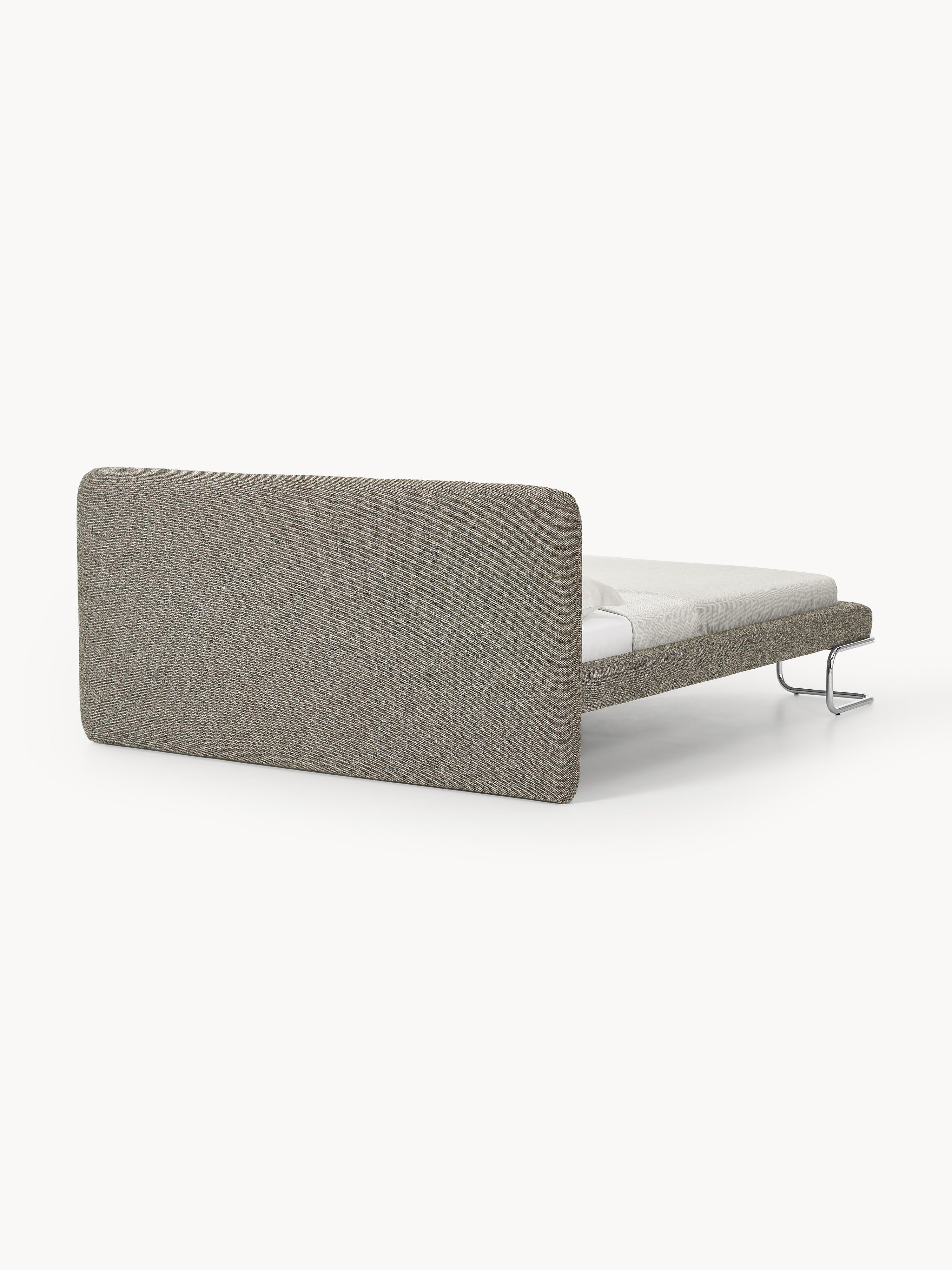 Bouclé-Polsterbett Olina mit Metallbeinen