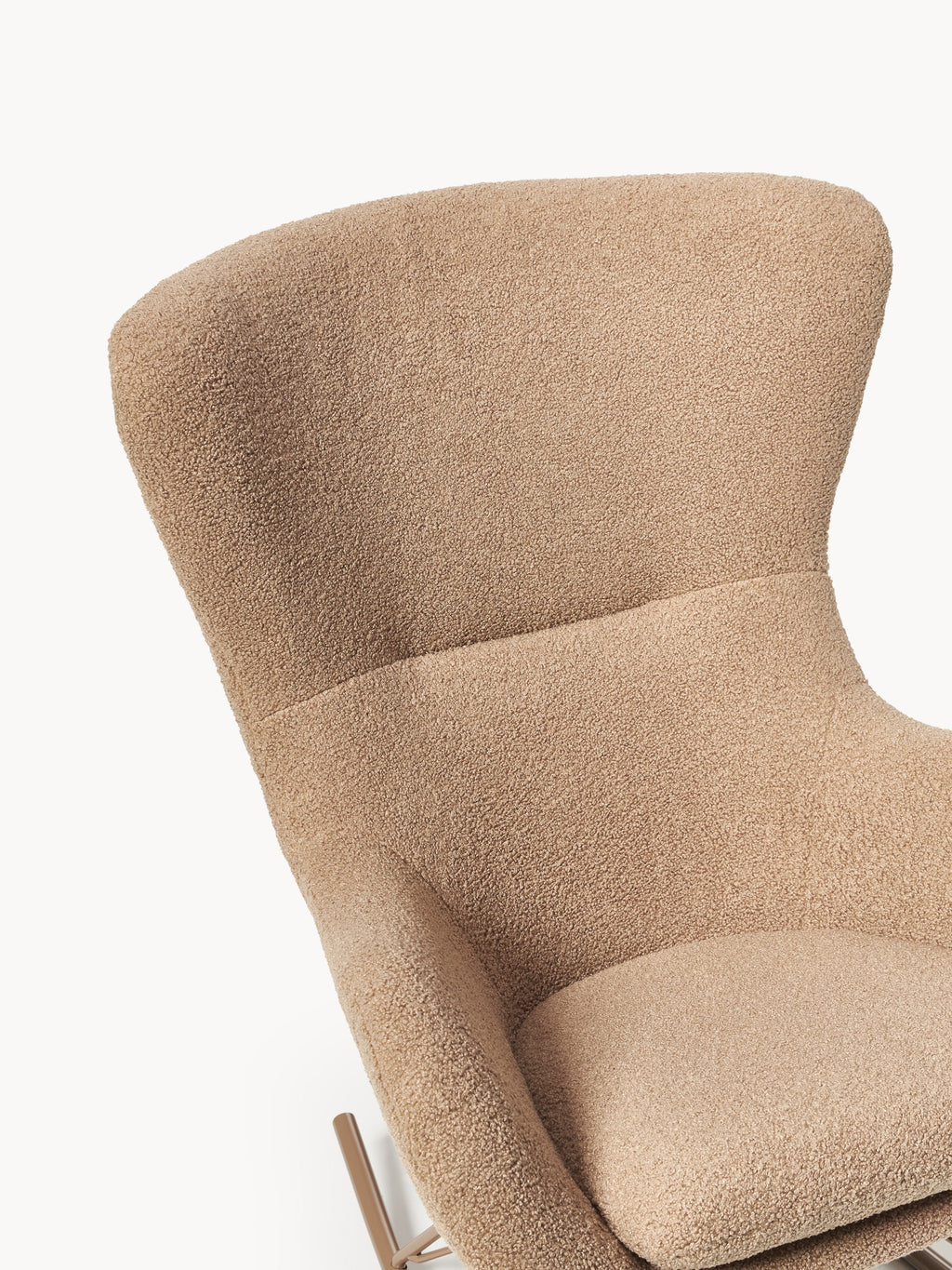 Teddy-Schaukelstuhl Wing mit Metallbeinen
