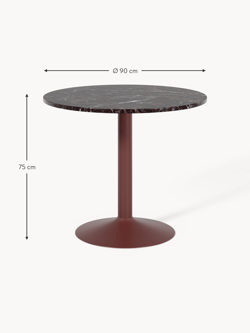 Runder Marmor-Esstisch Miley, Ø 90 cm