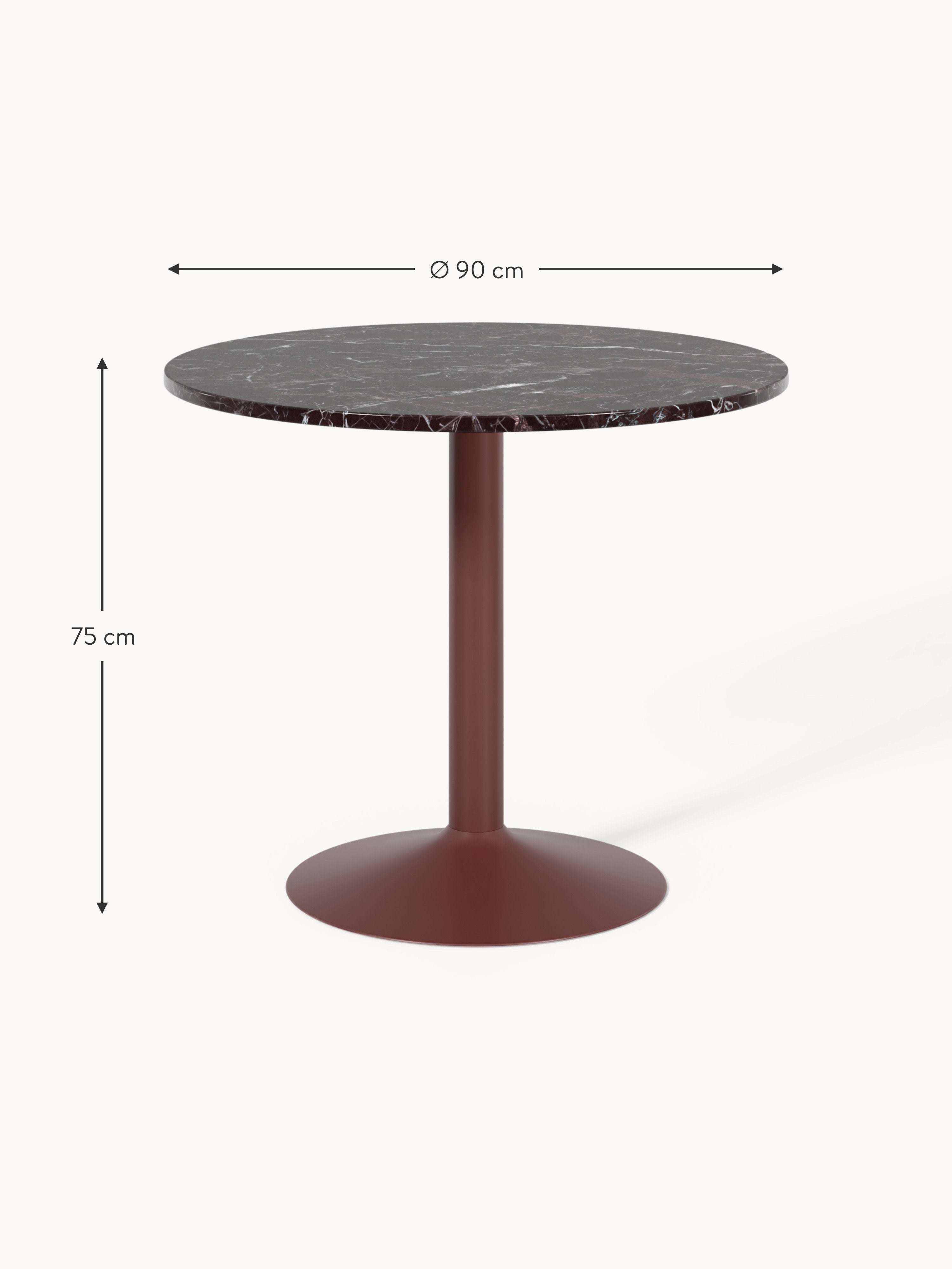 Runder Marmor-Esstisch Miley, Ø 90 cm