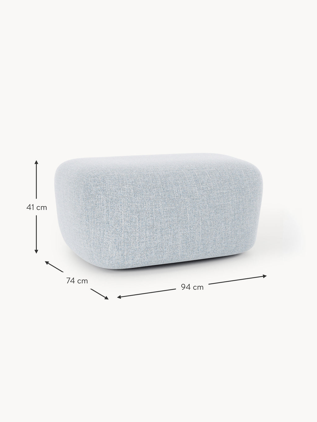 Großer Bouclé-Sofa-Hocker Wolke