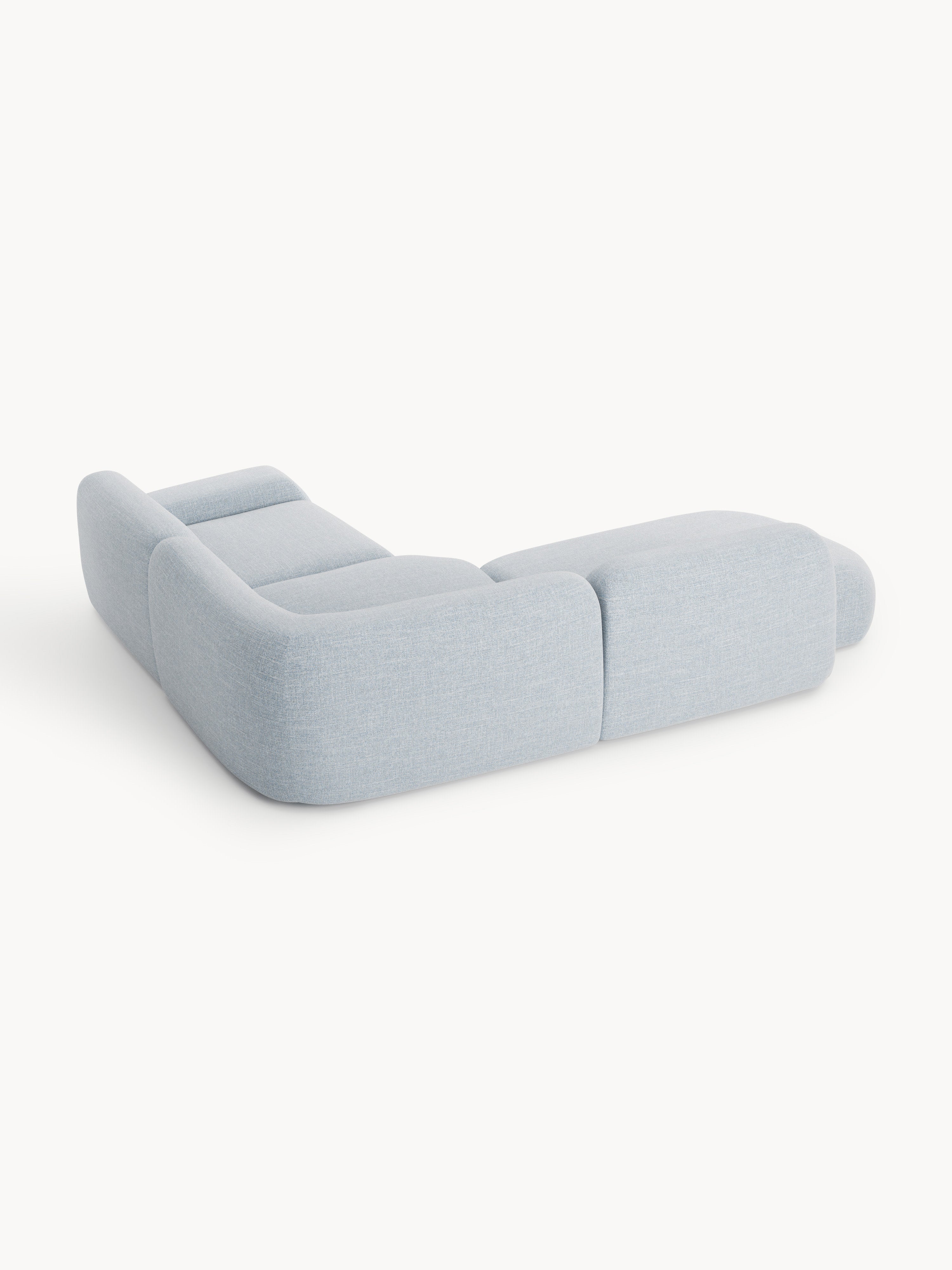 Modulares Bouclé-Ecksofa Wolke (4-Sitzer) mit Chaiselongue