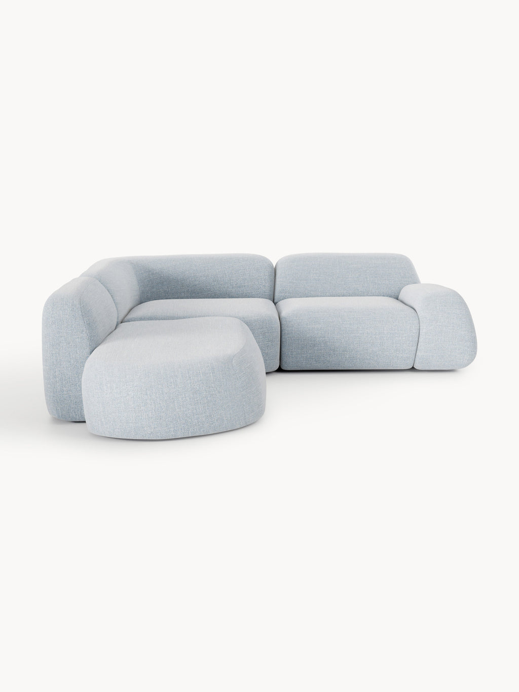Modulares Bouclé-Ecksofa Wolke (4-Sitzer) mit Chaiselongue