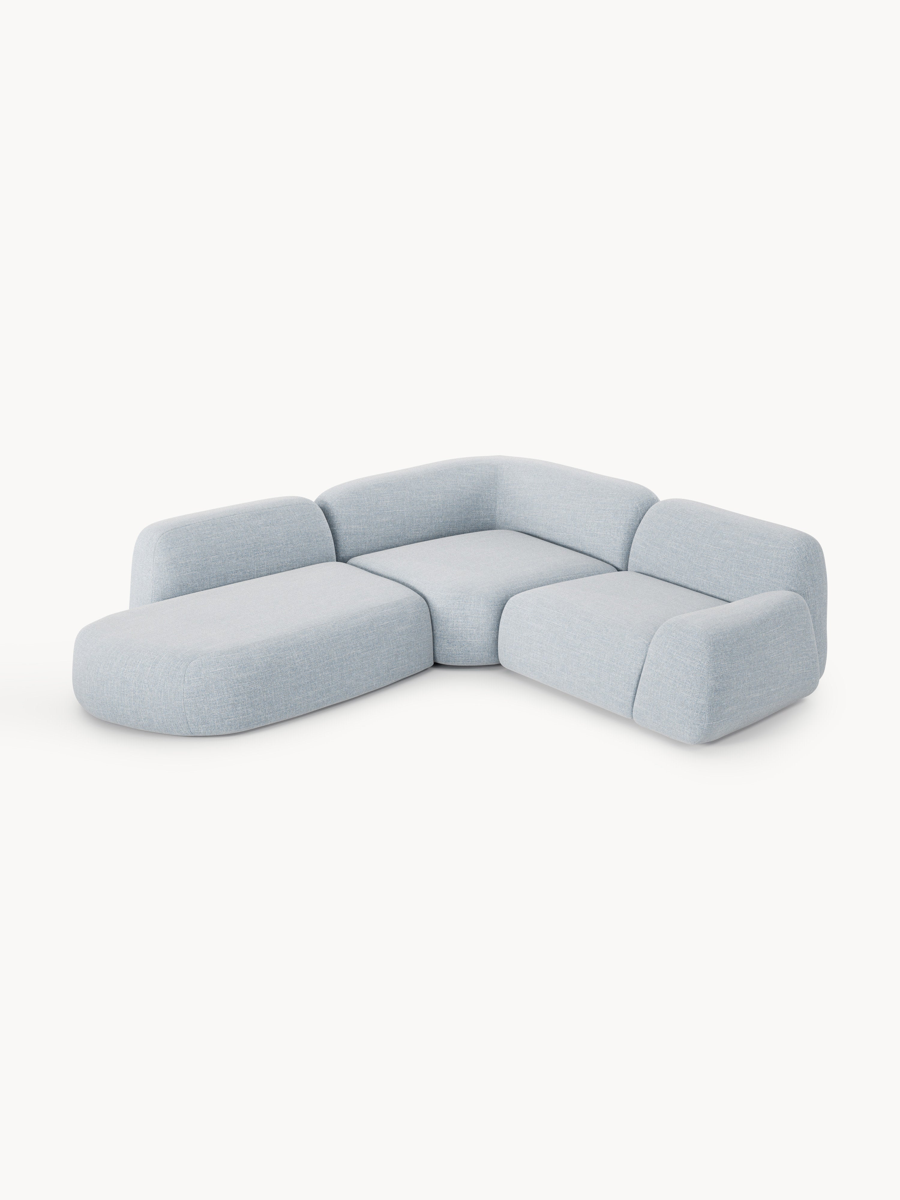 Modulares Bouclé-Ecksofa Wolke (4-Sitzer) mit Chaiselongue