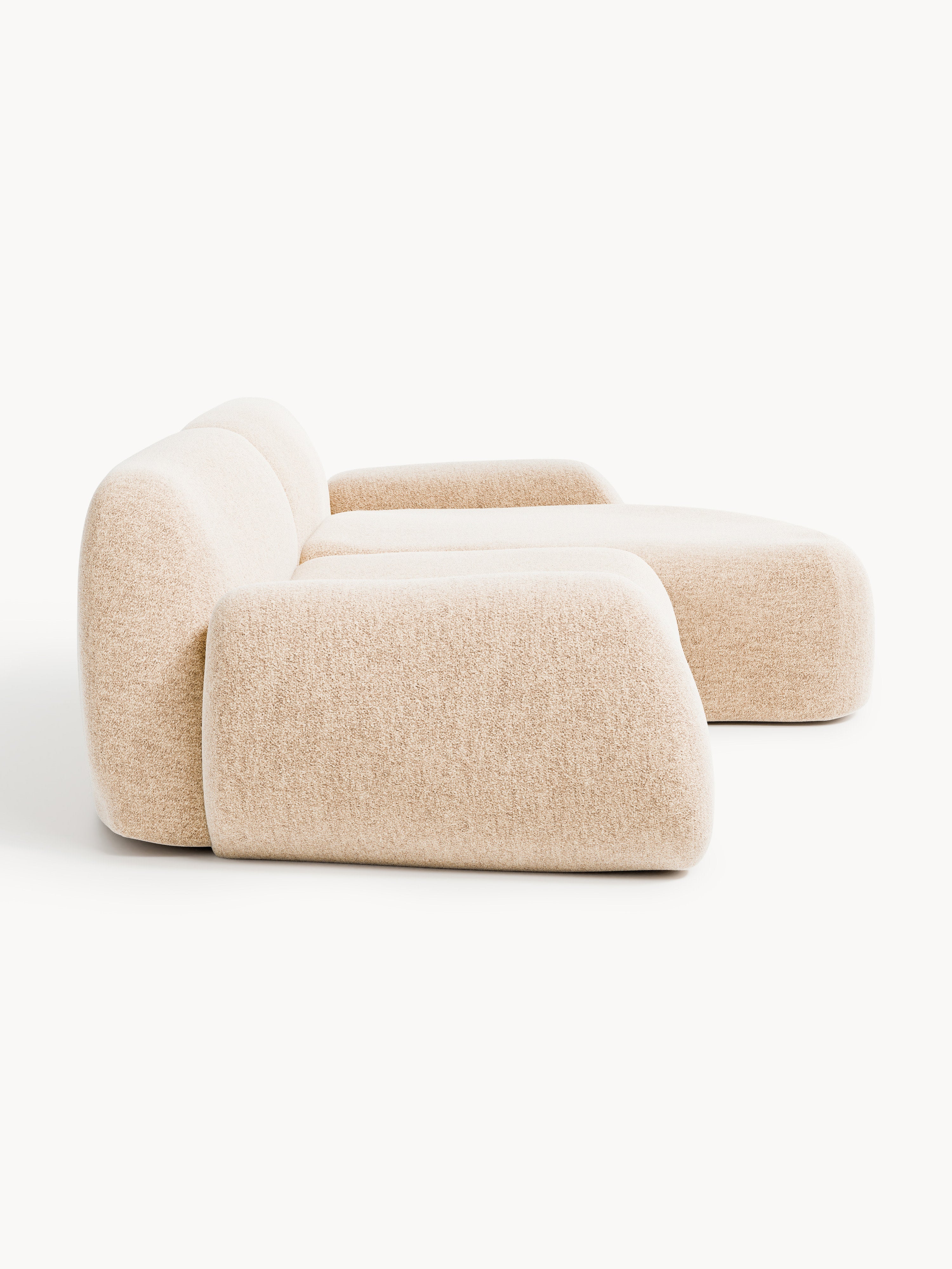Modulares Bouclé-Ecksofa Wolke (3-Sitzer)