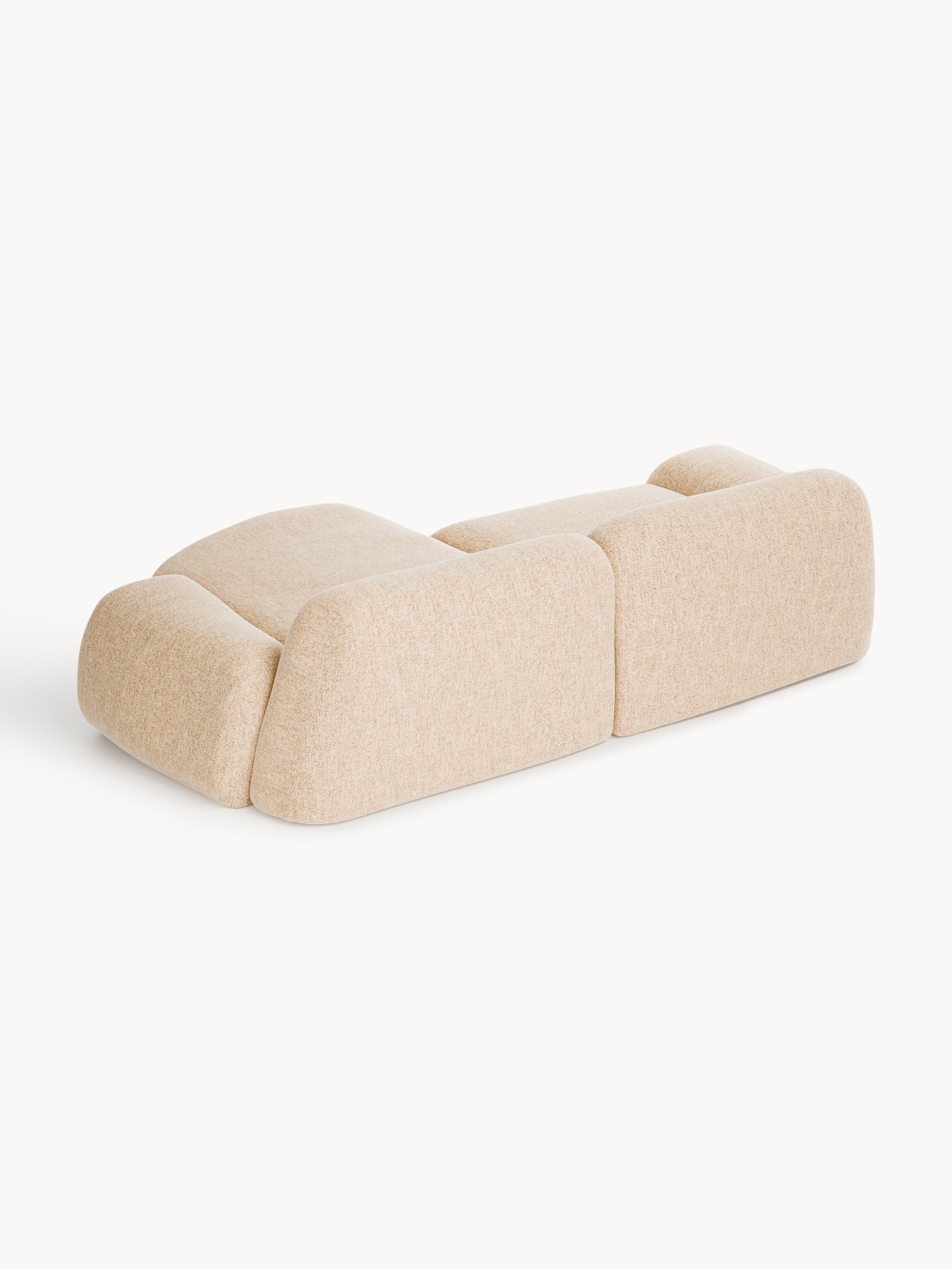 Modulares Bouclé-Ecksofa Wolke (3-Sitzer)