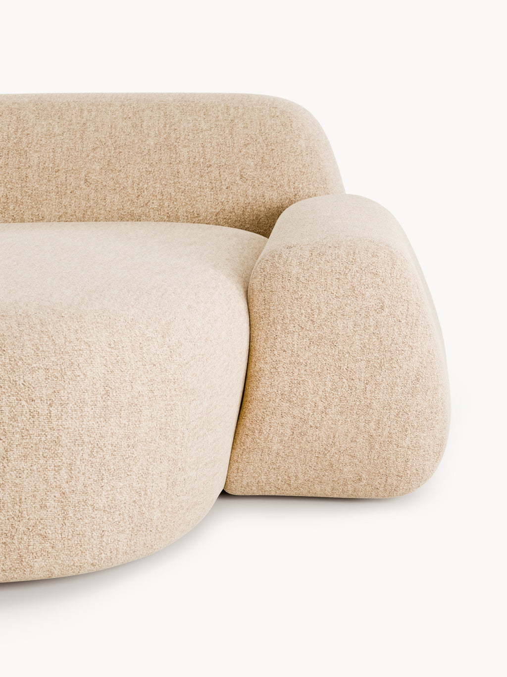Modulares Bouclé-Ecksofa Wolke (3-Sitzer)