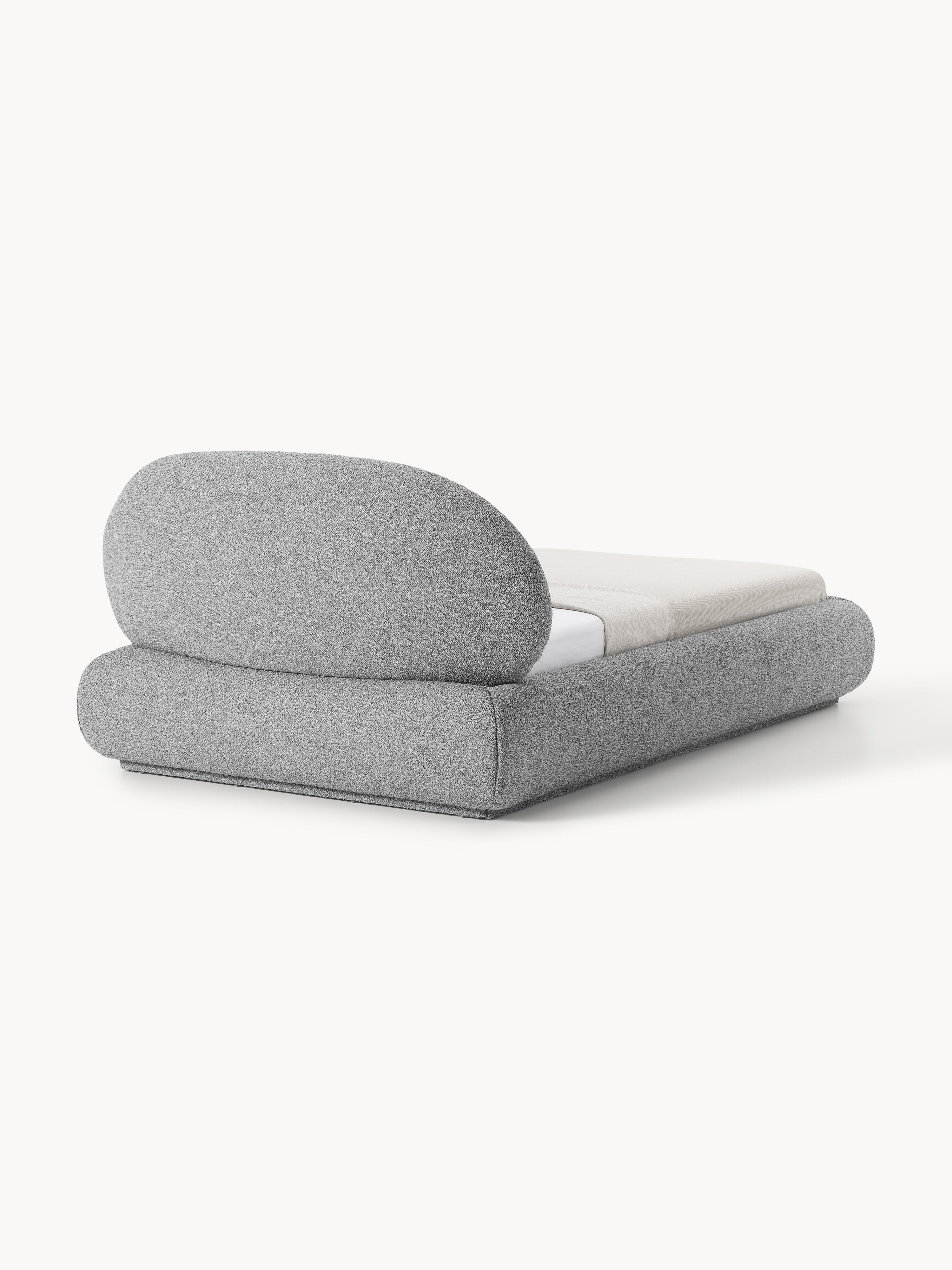 Bouclé-Polster-Einzelbett Alba