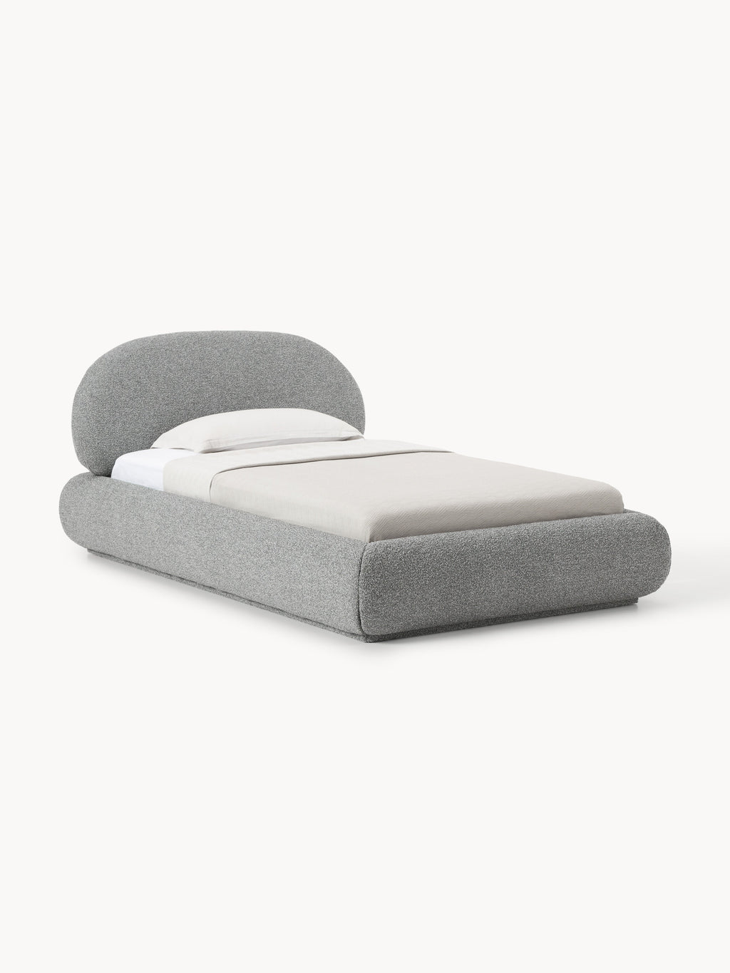 Galeriebild 1 - Bouclé-Polster-Einzelbett Alba