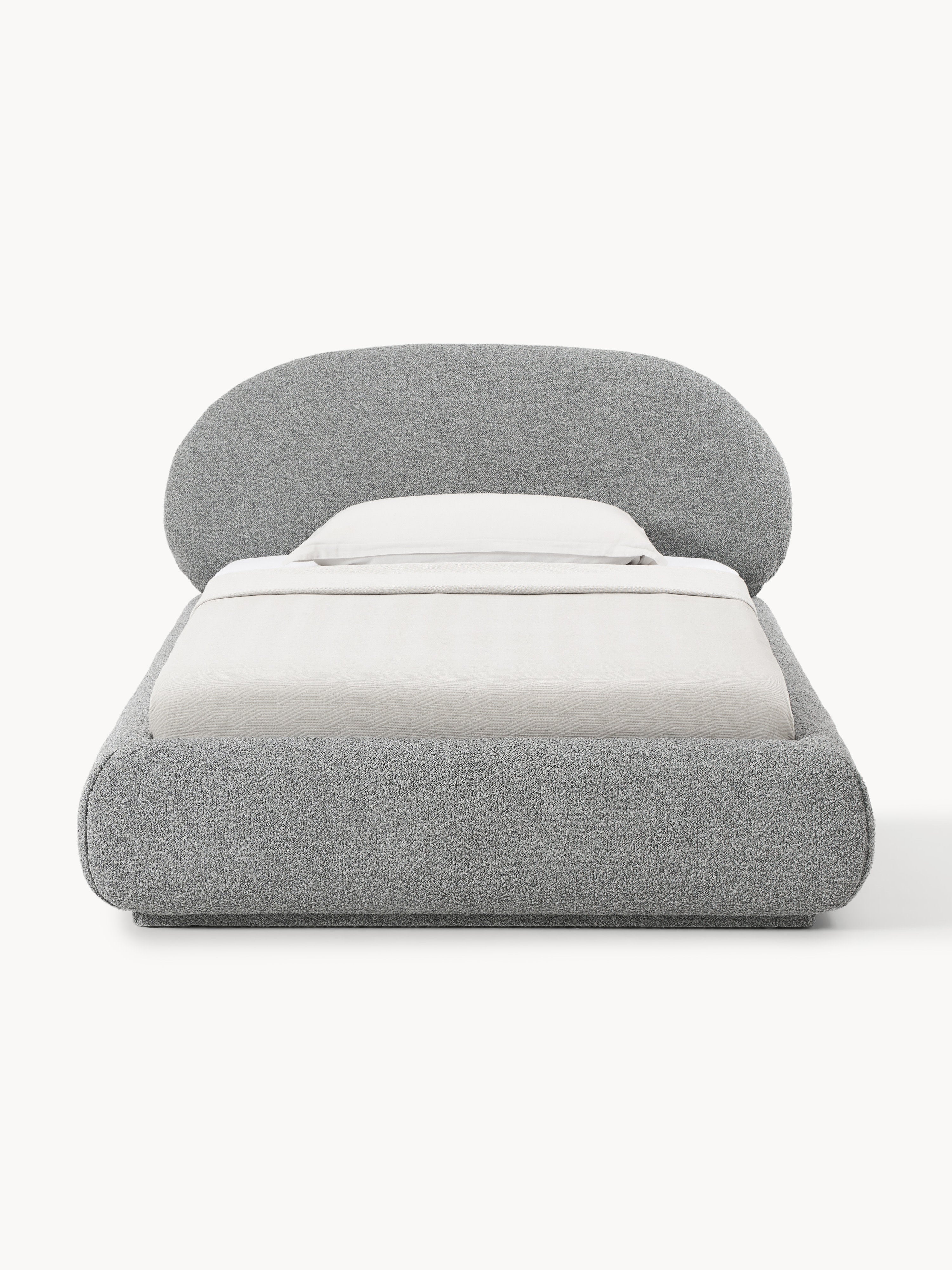 Bouclé-Polster-Einzelbett Alba