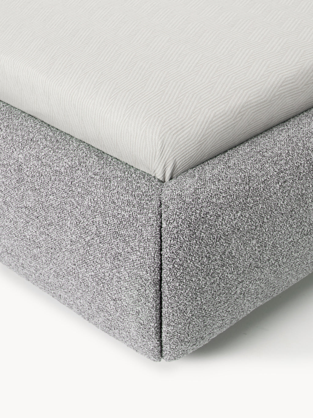 Bouclé-Polster-Einzelbett Alba