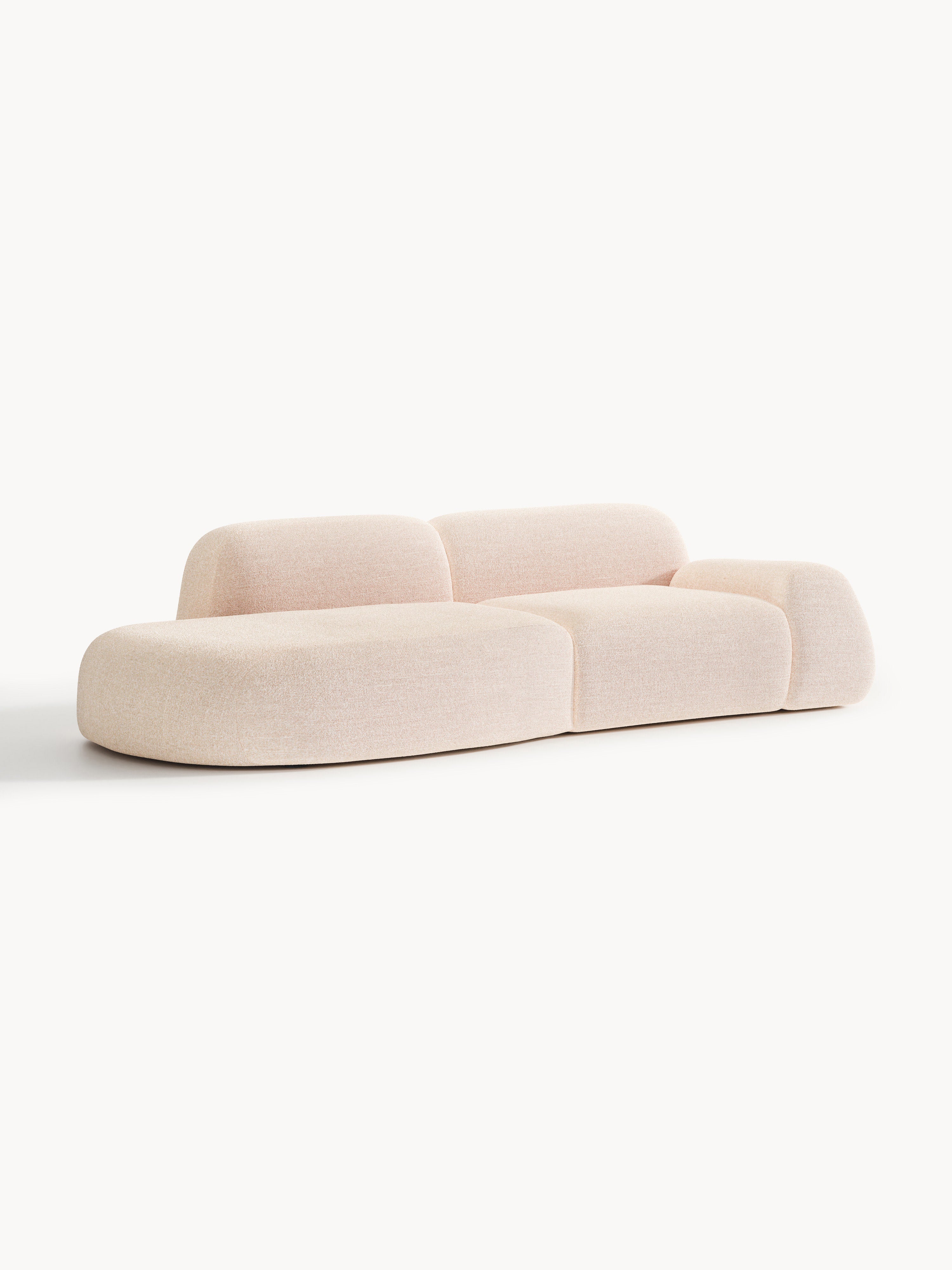 Modulare Bouclé-Chaise Wolke (3-Sitzer)