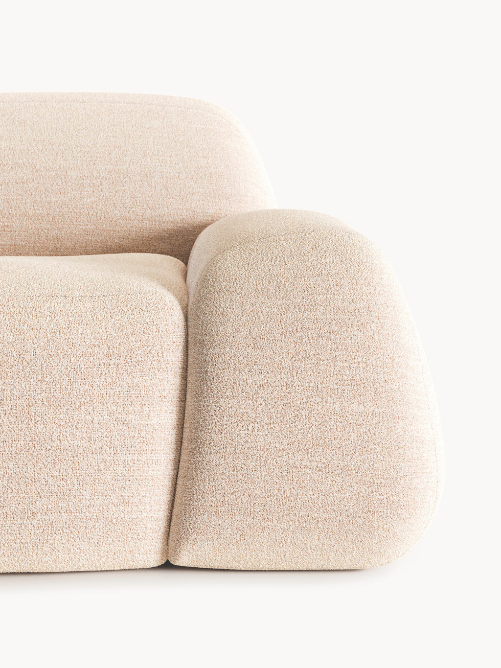 Modulare Bouclé-Chaise Wolke (3-Sitzer)