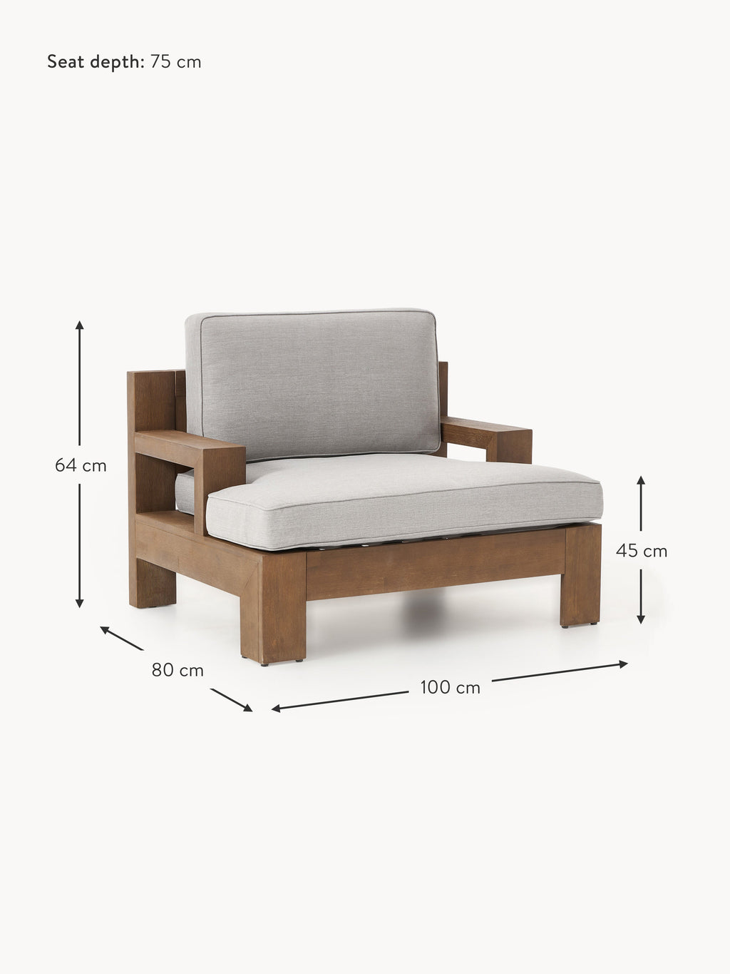 Garten-Loungesessel Joshua aus Akazienholz