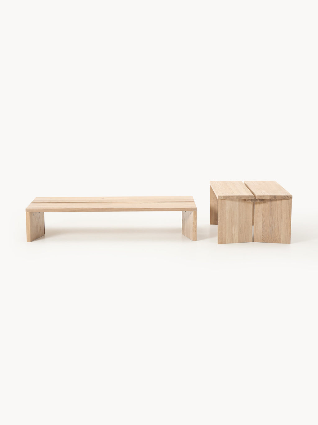 Couchtische Amad aus Eichenholz, 2er-Set