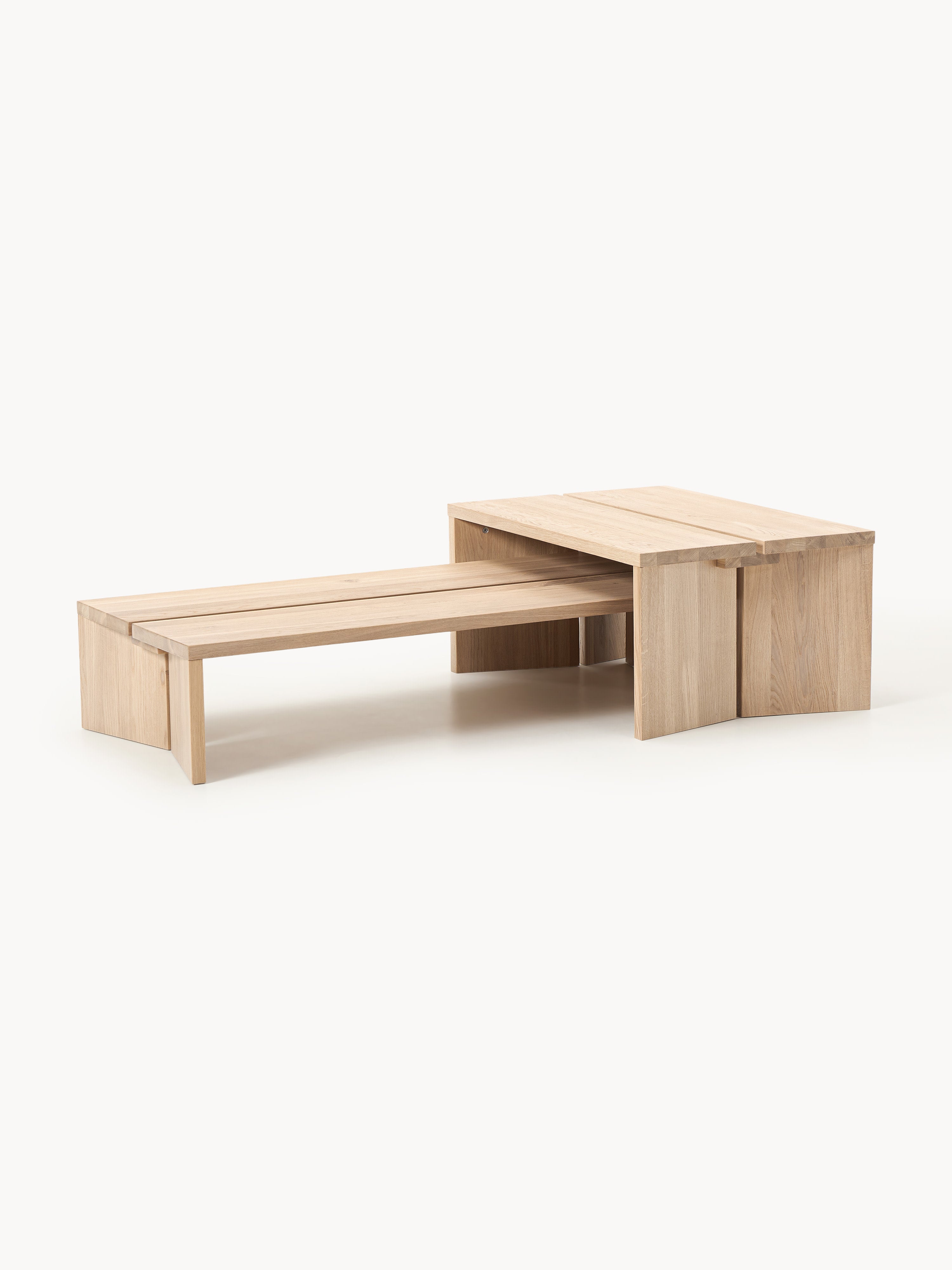 Couchtische Amad aus Eichenholz, 2er-Set
