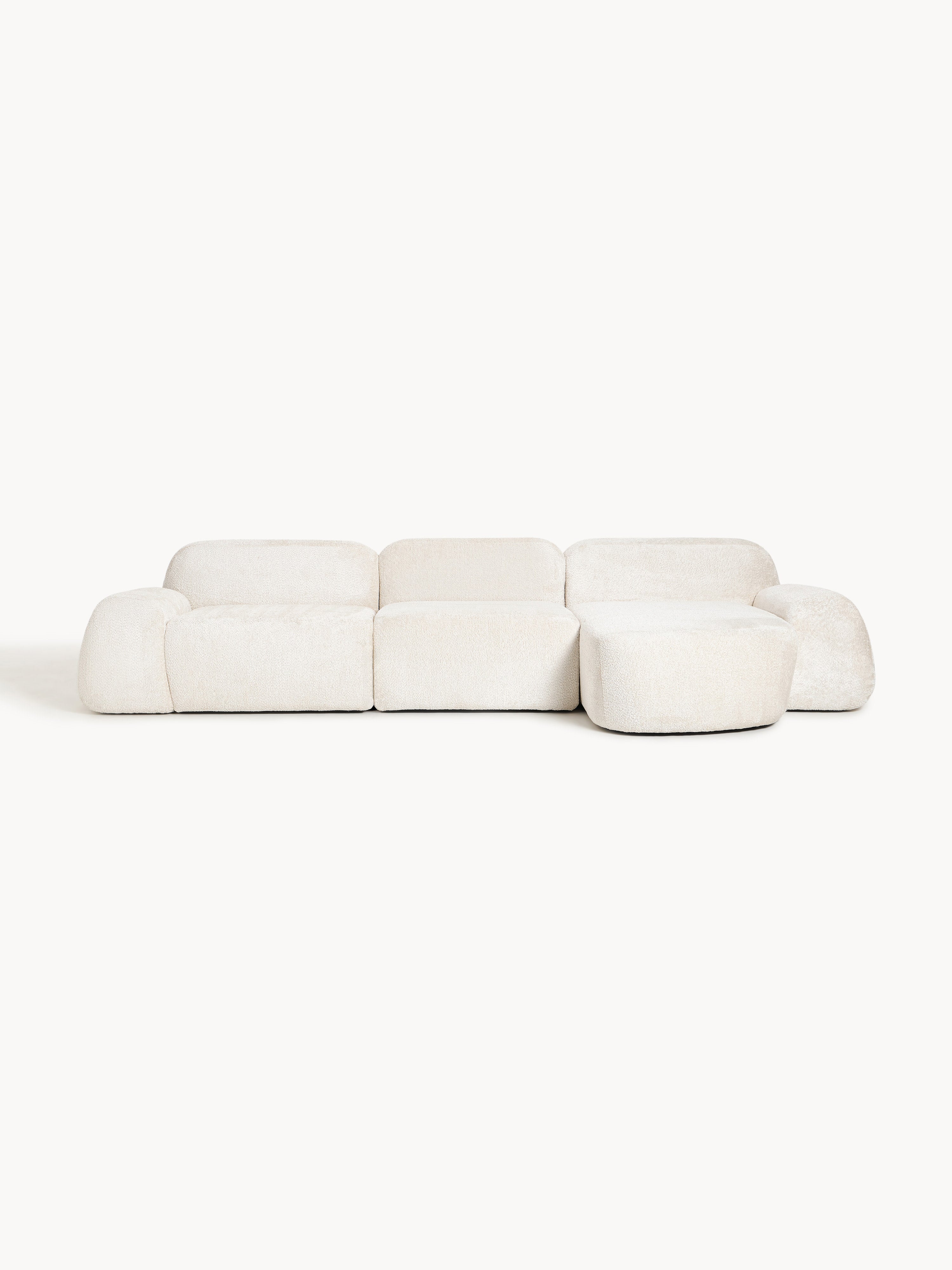 Galeriebild 1 - Modulares Teddy-Bouclé-Ecksofa Wolke (4-Sitzer)