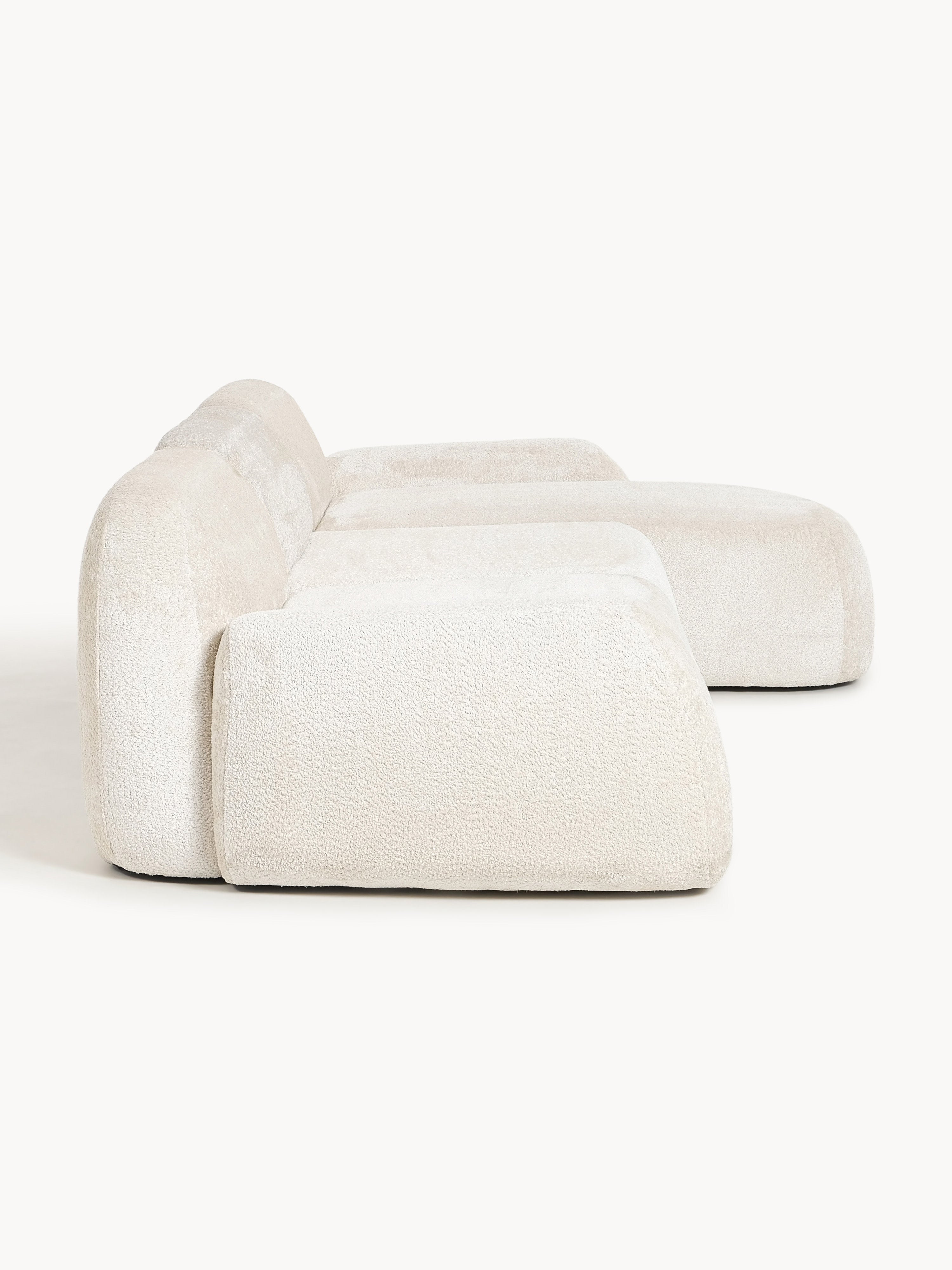 Modulares Teddy-Bouclé-Ecksofa Wolke (4-Sitzer)