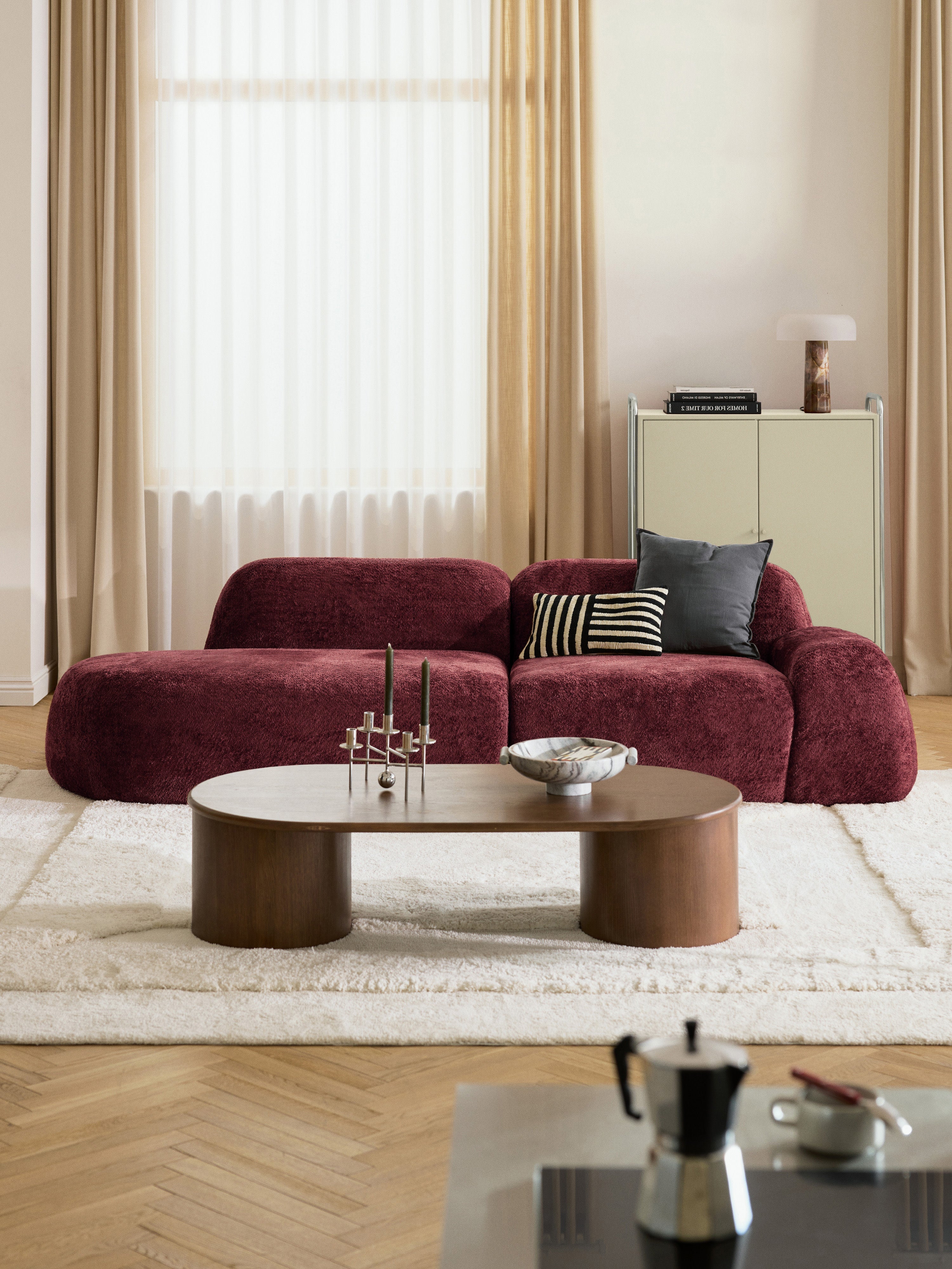 Modulare Teddy-Bouclé-Chaise Wolke (3-Sitzer)