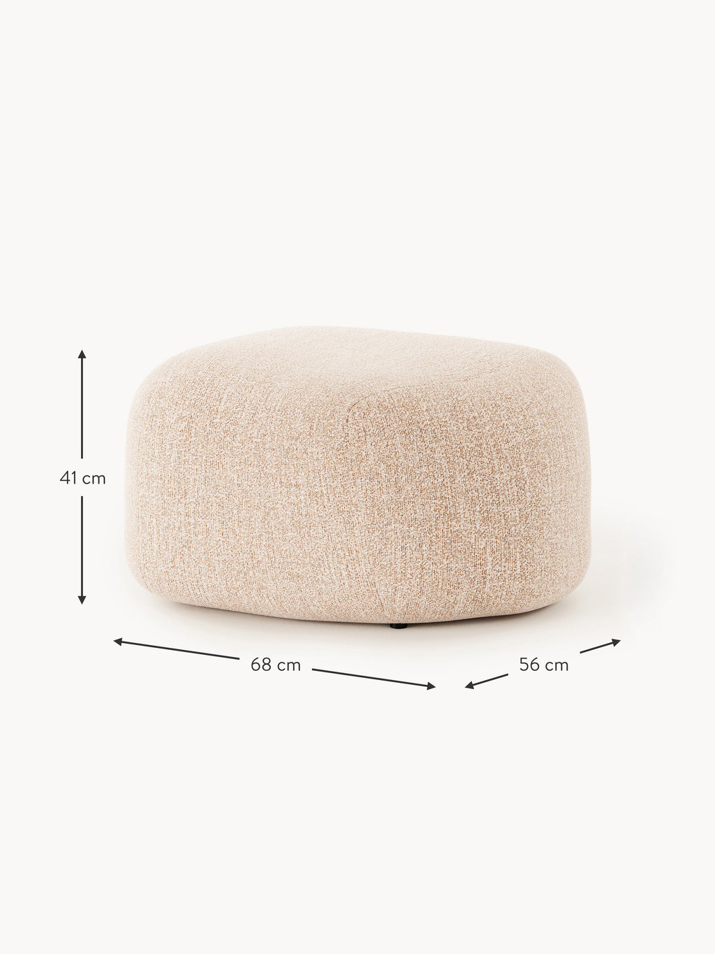 Ovaler Bouclé-Sofa-Hocker Wolke