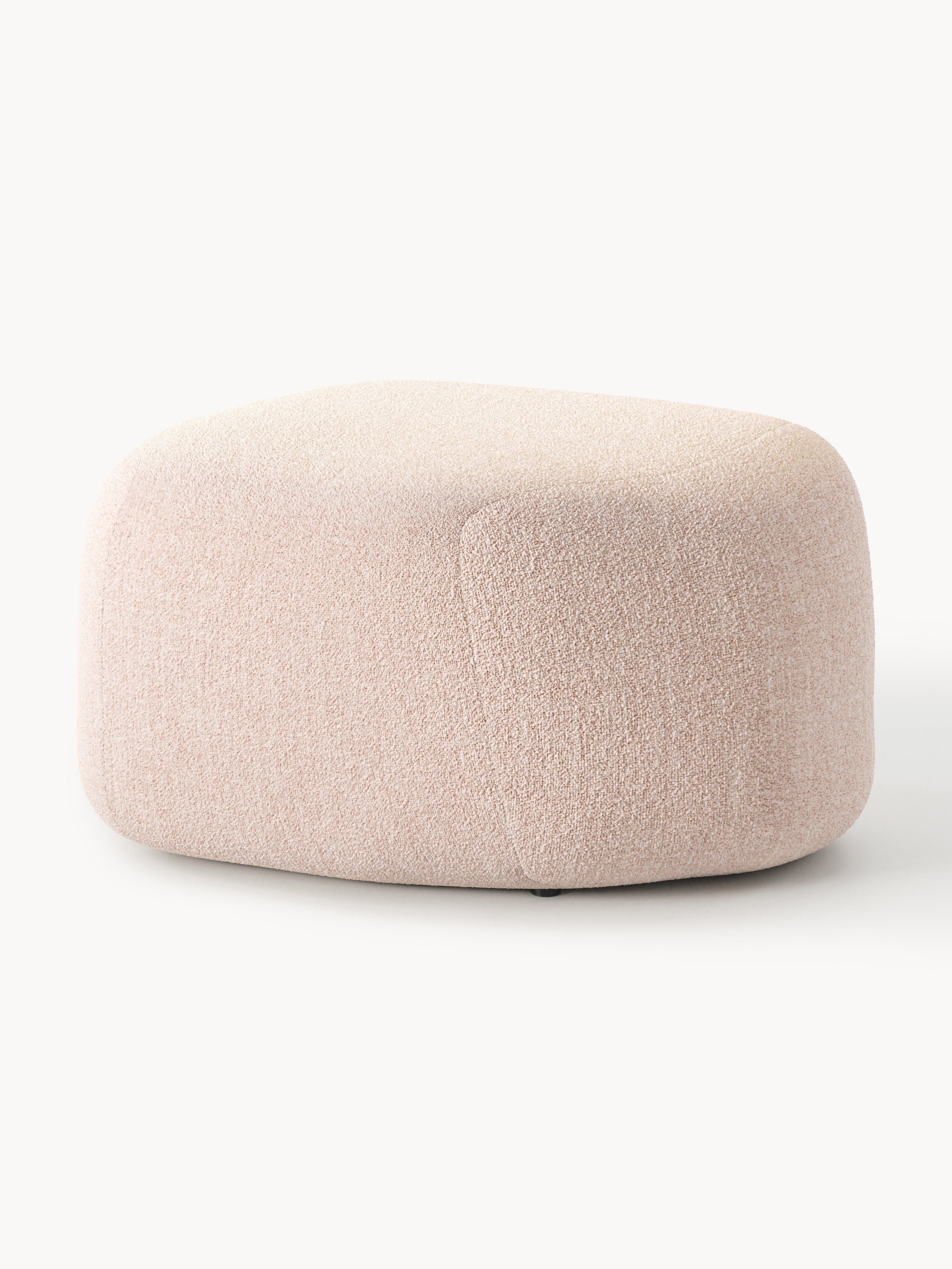 Galeriebild 1 - Ovaler Bouclé-Sofa-Hocker Wolke