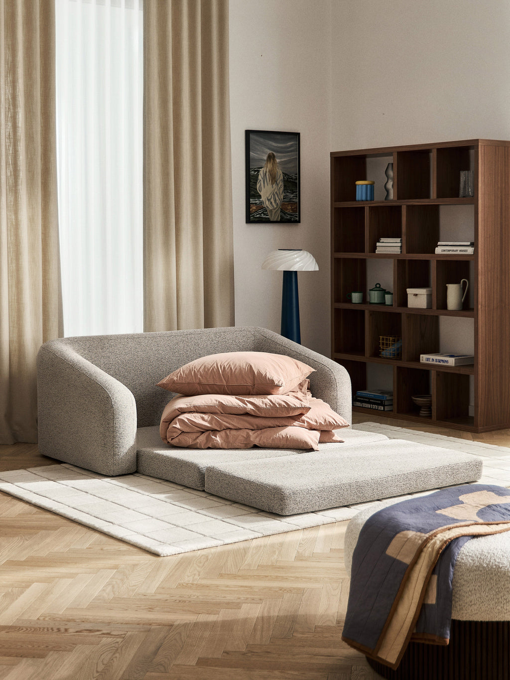 Bouclé-Schlafsofa Eliot (2-Sitzer)