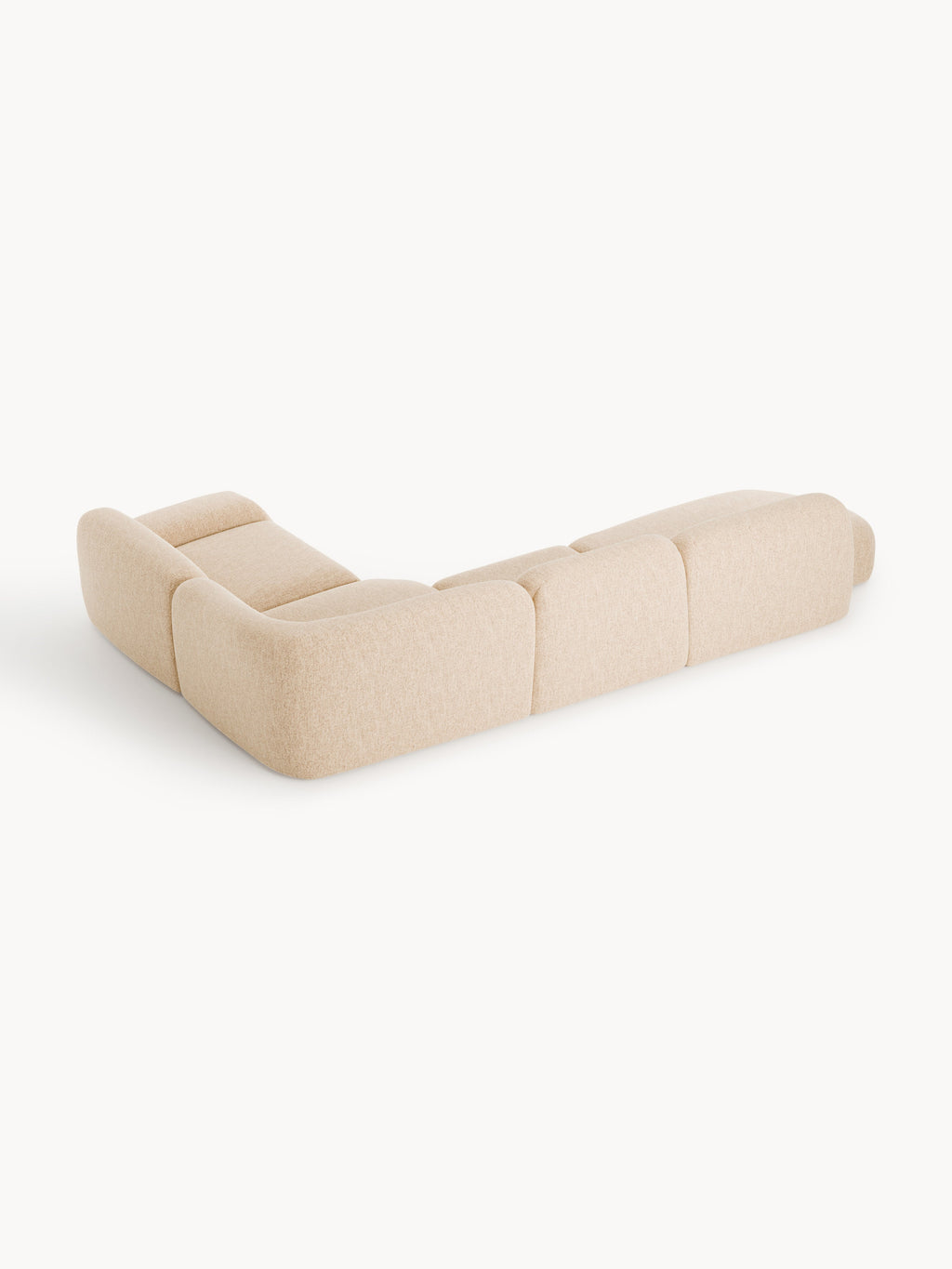 Modulares Bouclé-XL-Ecksofa Wolke mit Chaiselongue