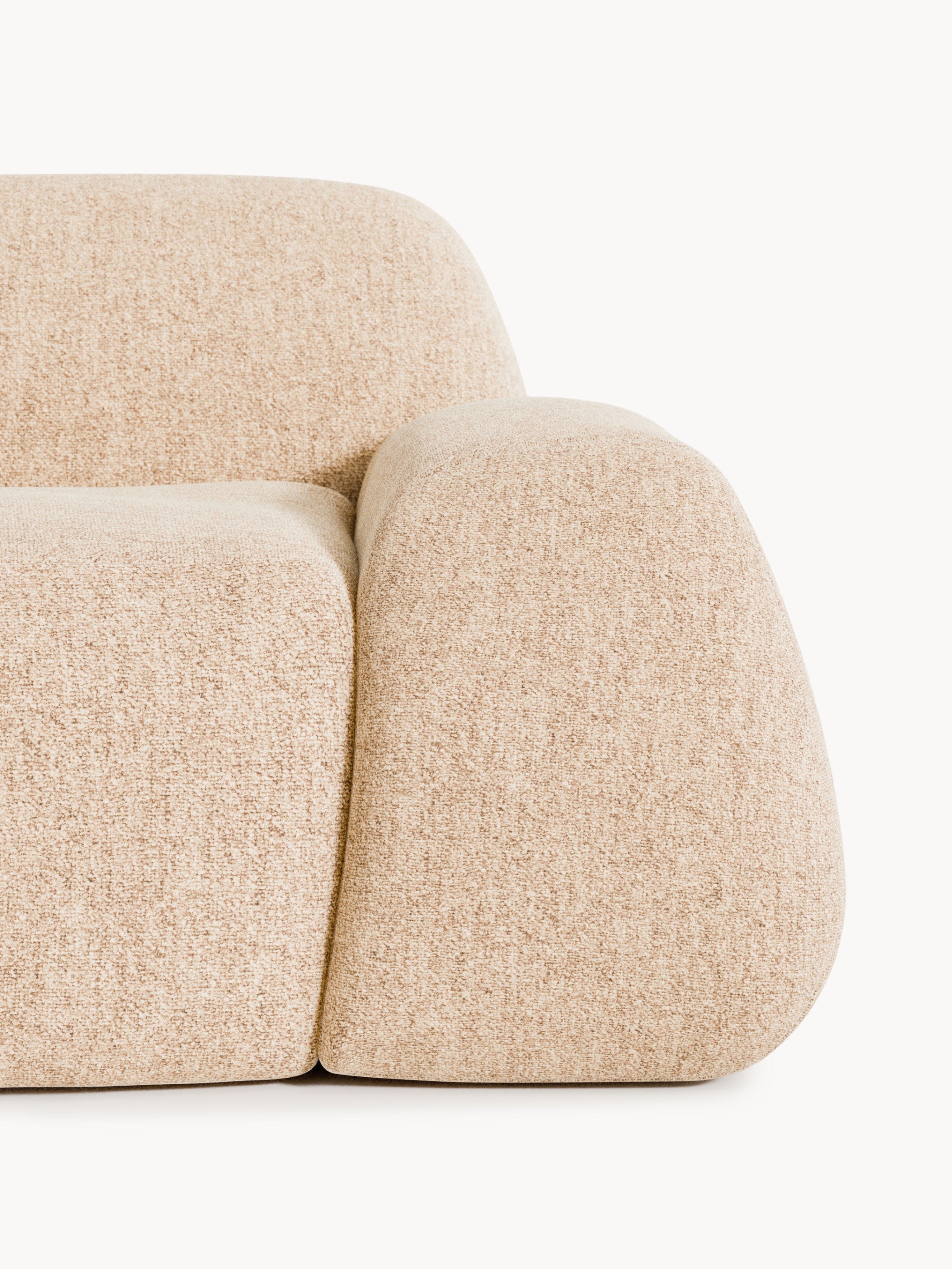 Modulares Bouclé-XL-Ecksofa Wolke mit Chaiselongue