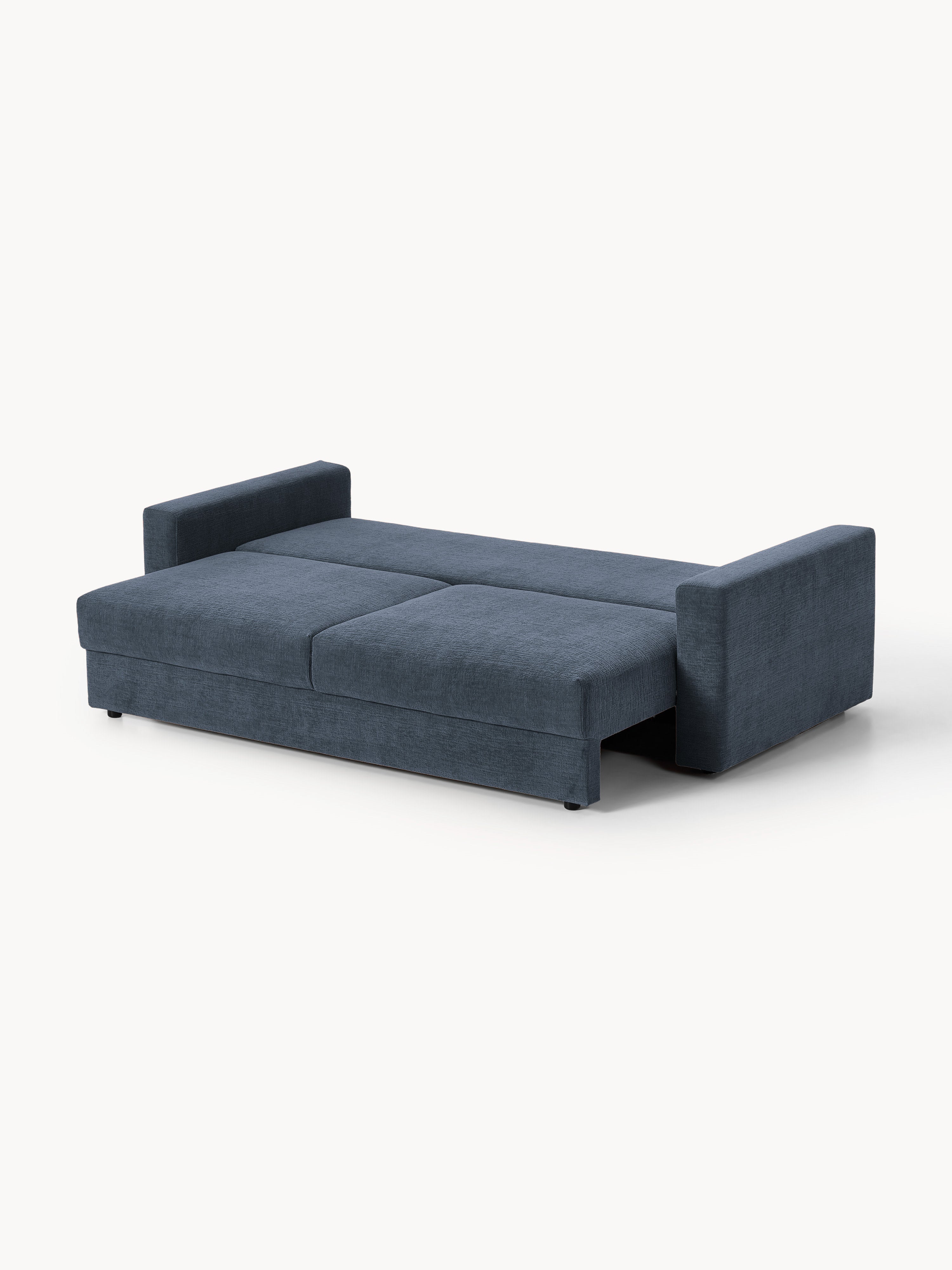 Samt-Schlafsofa Tasha (3-Sitzer) mit Stauraum