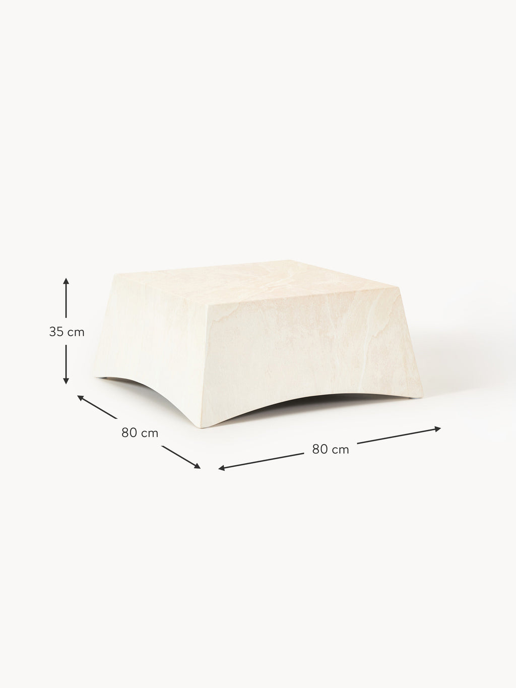 In- & Outdoor-Couchtisch Mohi in Travertin-Optik, B 80 cm
