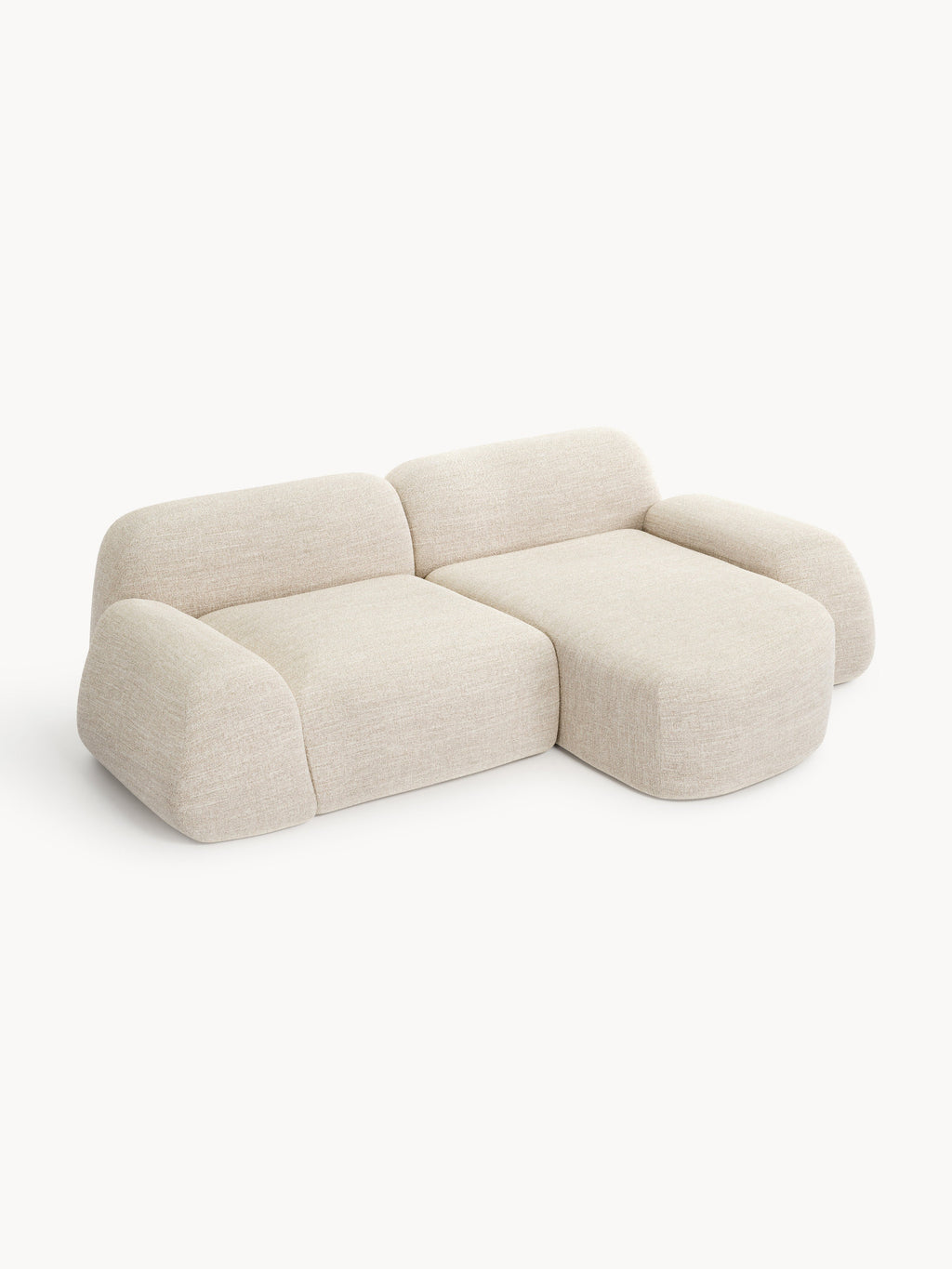 Modulares Bouclé-Ecksofa Wolke (3-Sitzer)