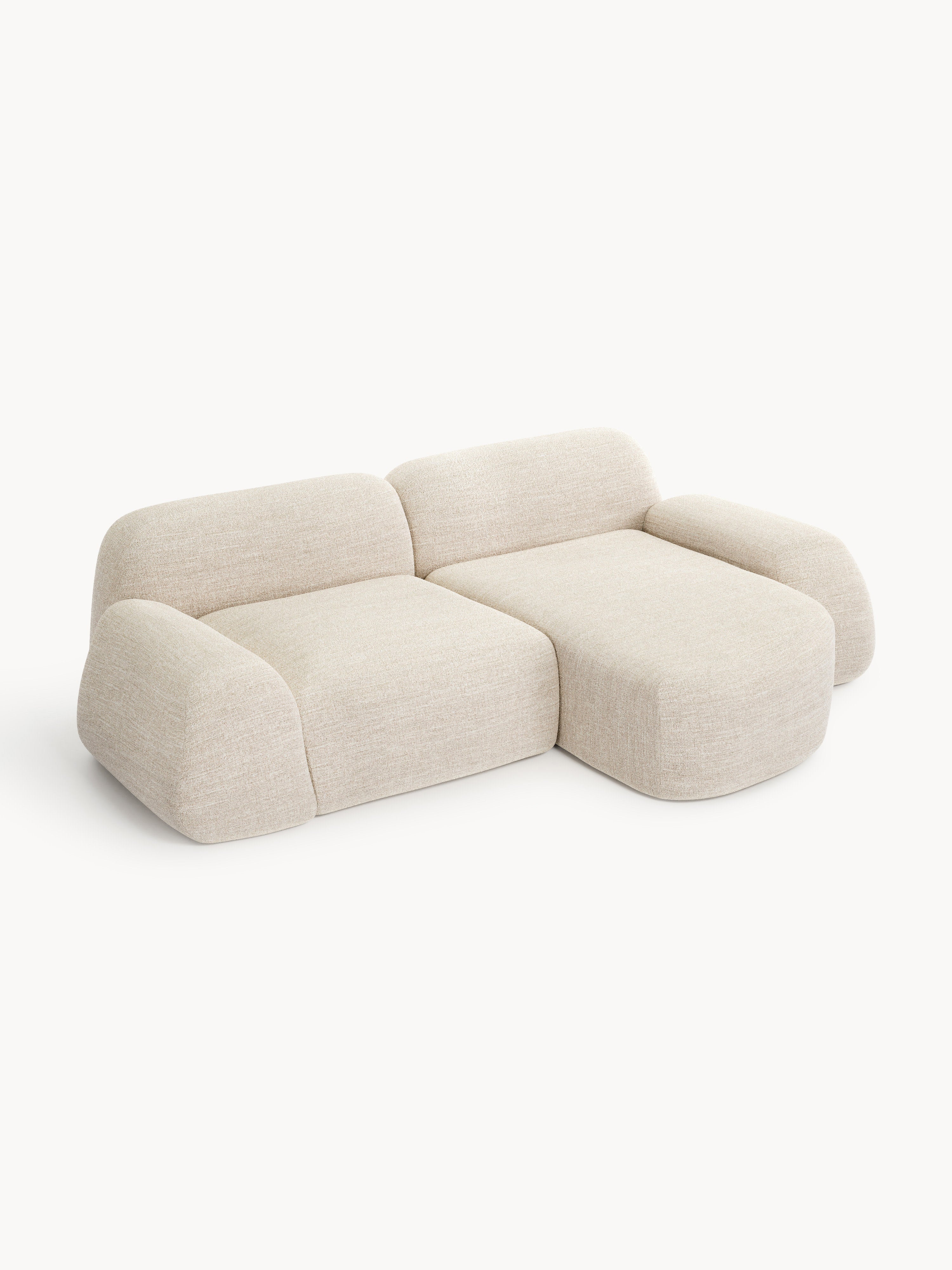 Modulares Bouclé-Ecksofa Wolke (3-Sitzer)