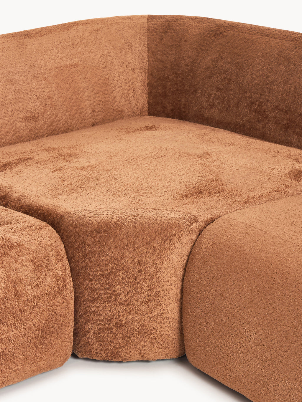 Modulares Teddy-Bouclé-Ecksofa Wolke (4-Sitzer) mit Chaiselongue