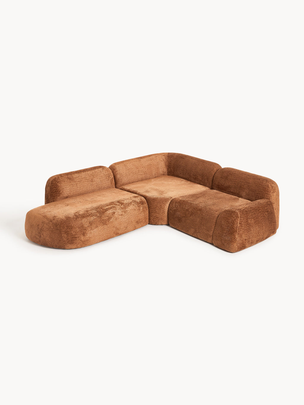 Modulares Teddy-Bouclé-Ecksofa Wolke (4-Sitzer) mit Chaiselongue