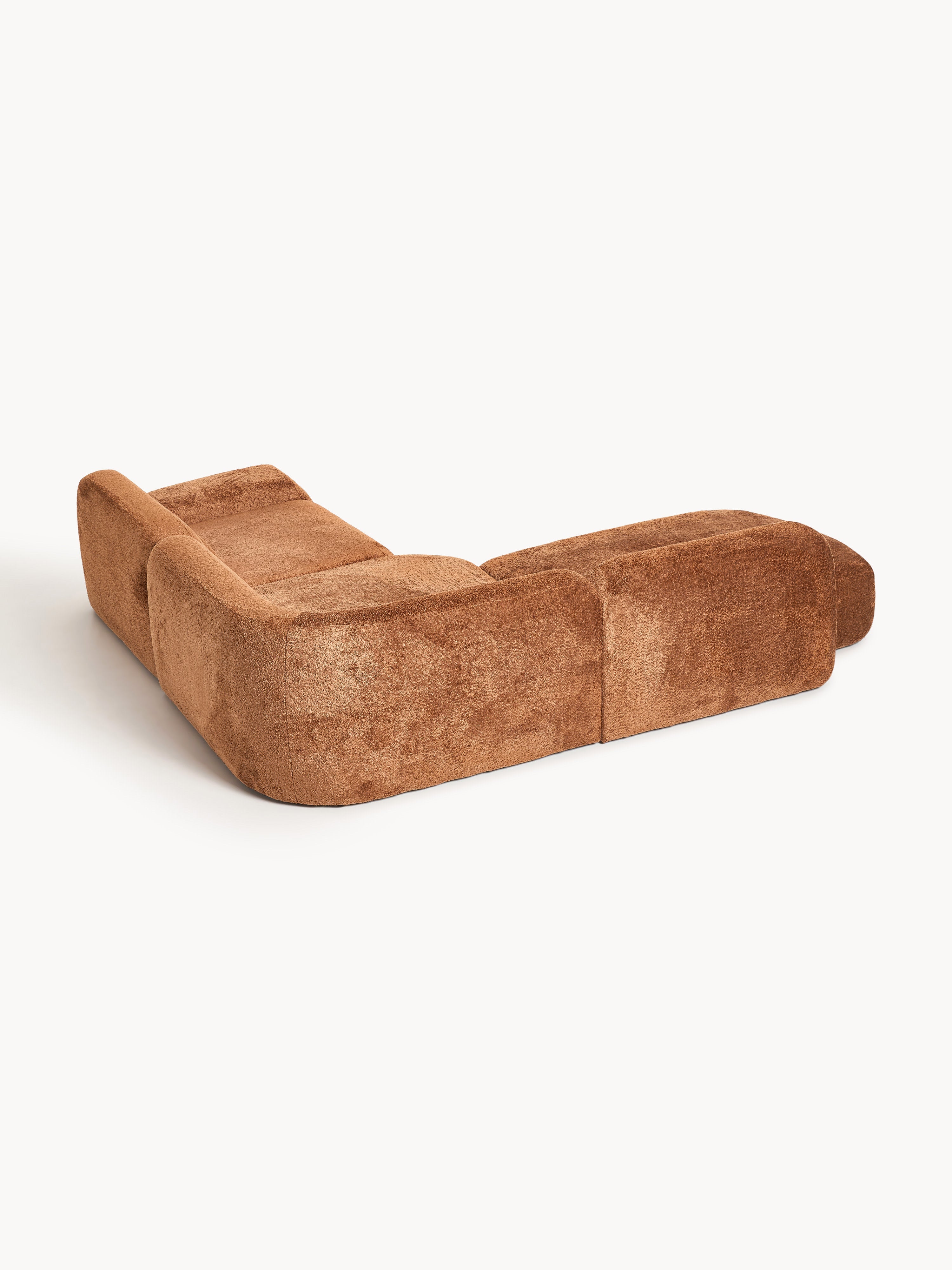 Modulares Teddy-Bouclé-Ecksofa Wolke (4-Sitzer) mit Chaiselongue
