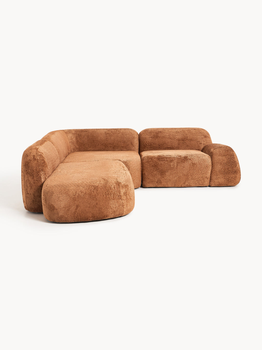 Modulares Teddy-Bouclé-Ecksofa Wolke (4-Sitzer) mit Chaiselongue