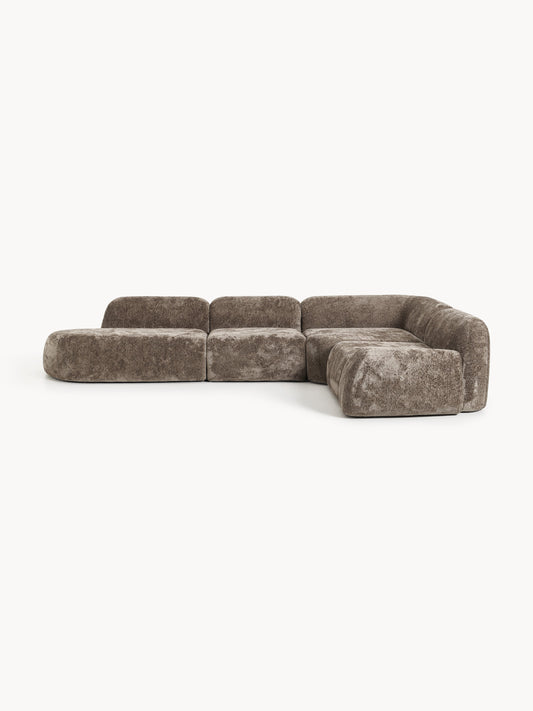 Galeriebild 1 - XL Modulares Teddy-Bouclé-Ecksofa Wolke mit Chaiselongue