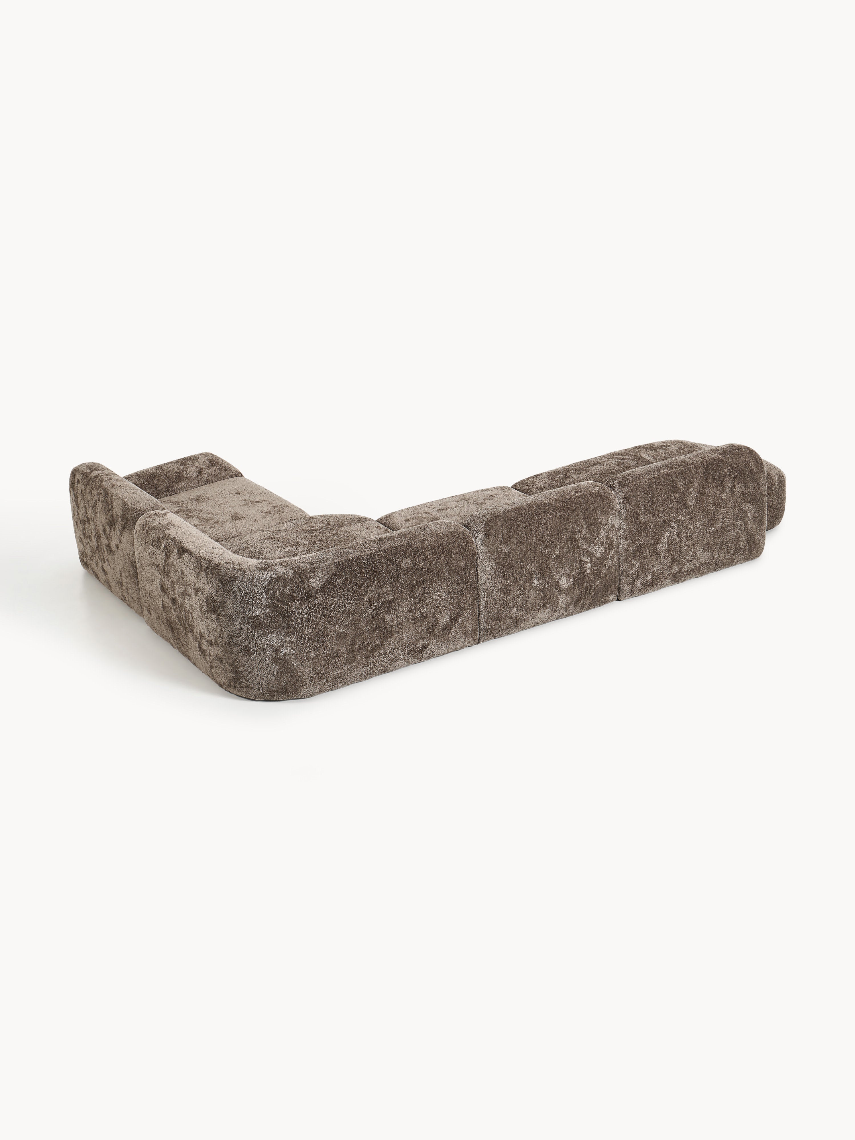 XL Modulares Teddy-Bouclé-Ecksofa Wolke mit Chaiselongue