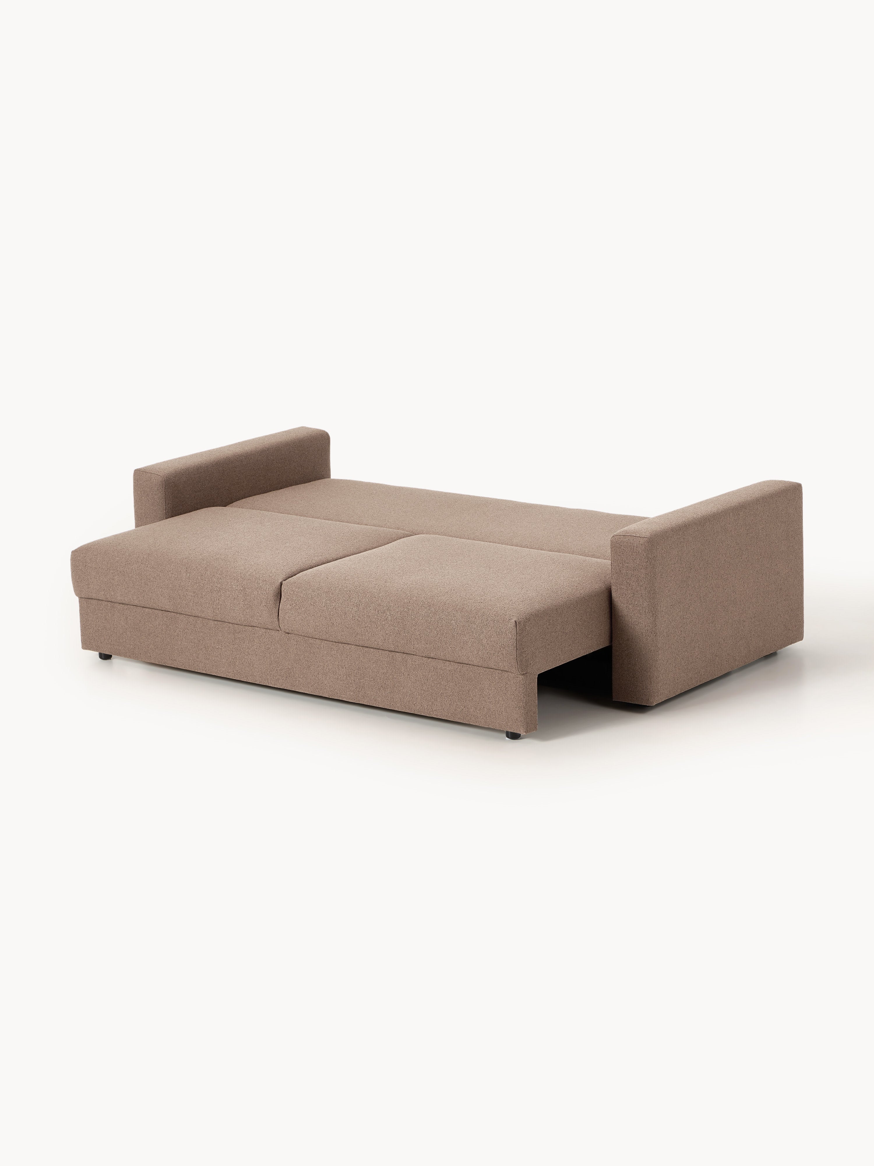Bouclé-Schlafsofa Tasha (3-Sitzer) mit Stauraum