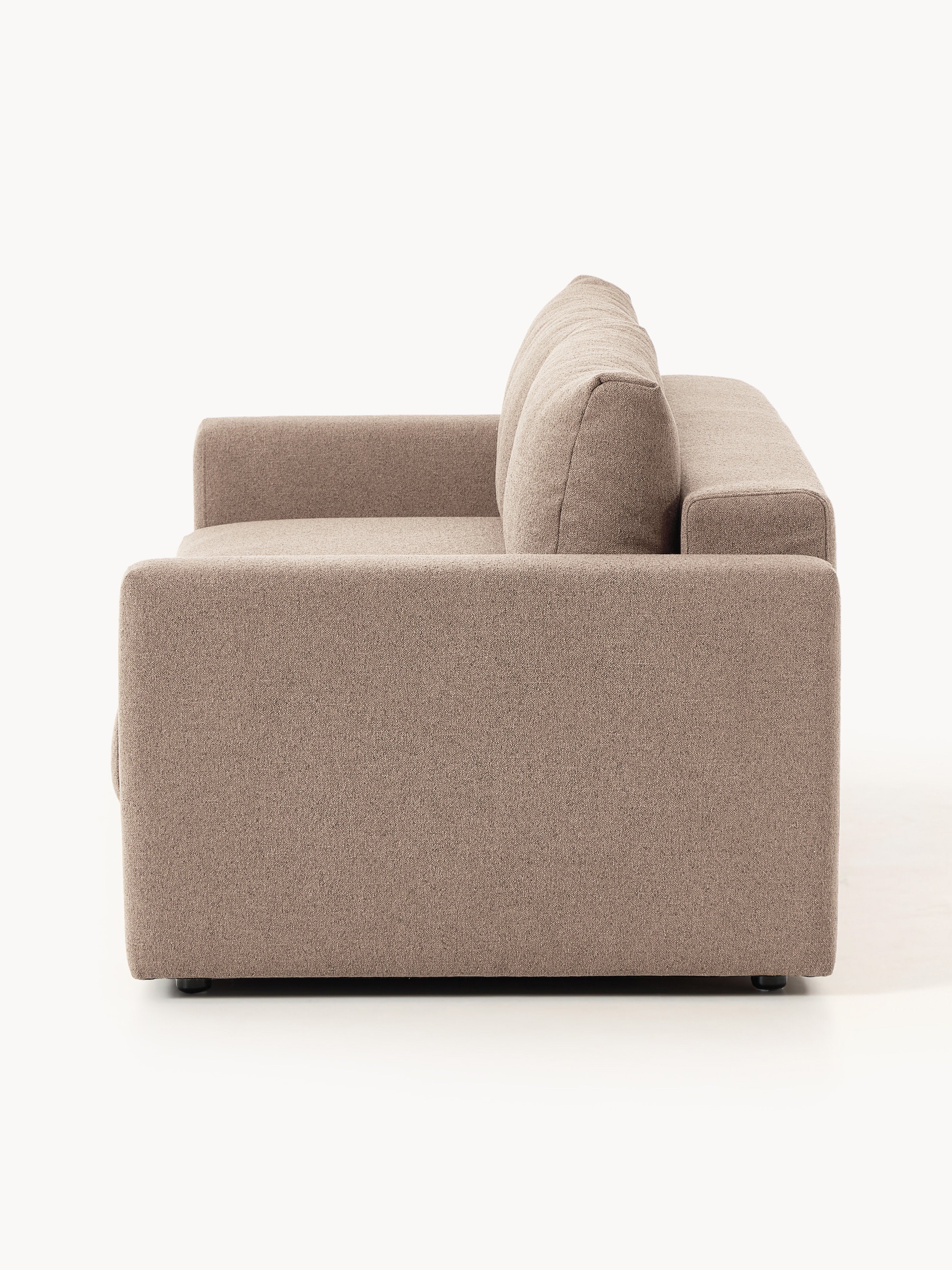 Bouclé-Schlafsofa Tasha (3-Sitzer) mit Stauraum
