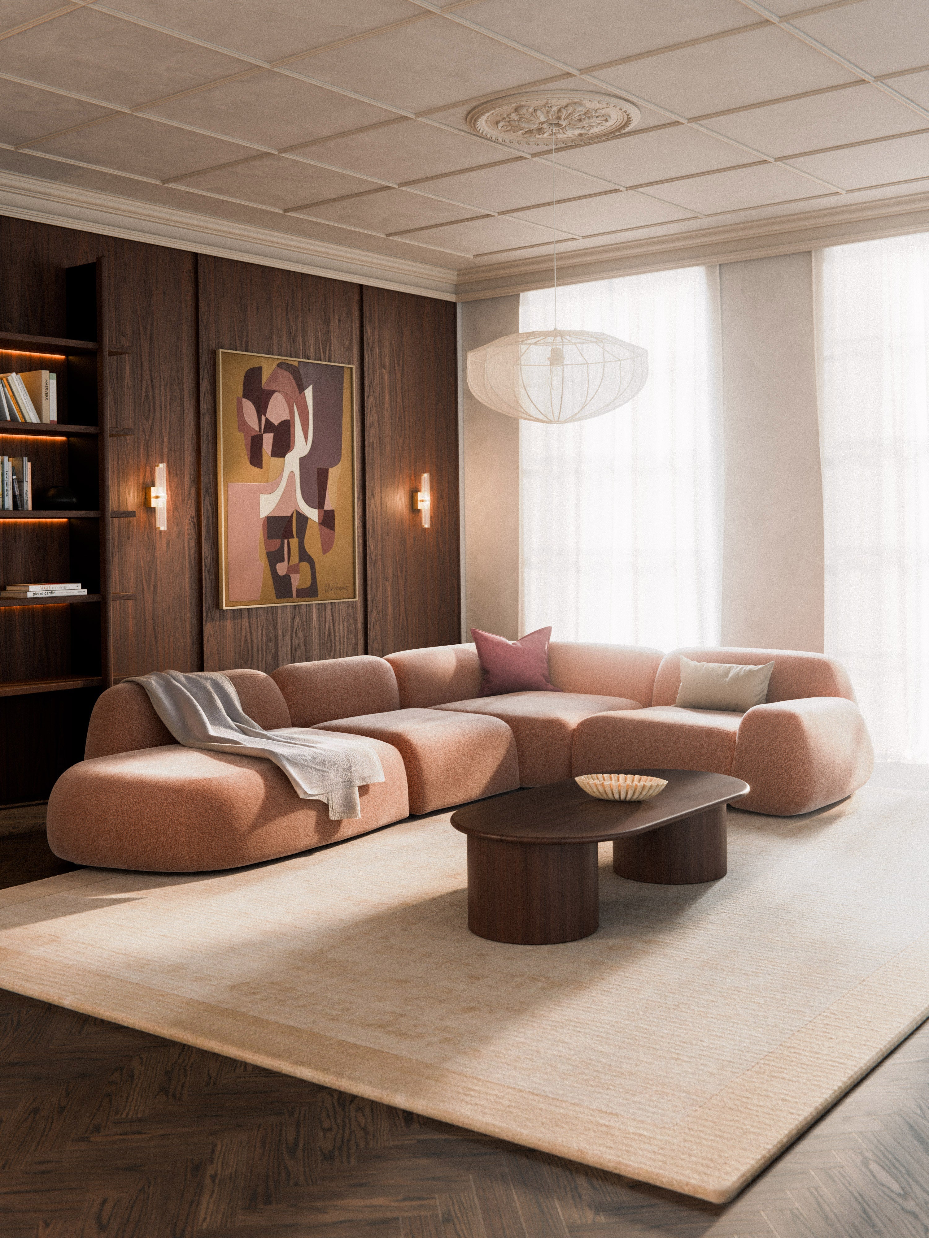 Modulares XL-Ecksofa Wolke mit Chaiselongue