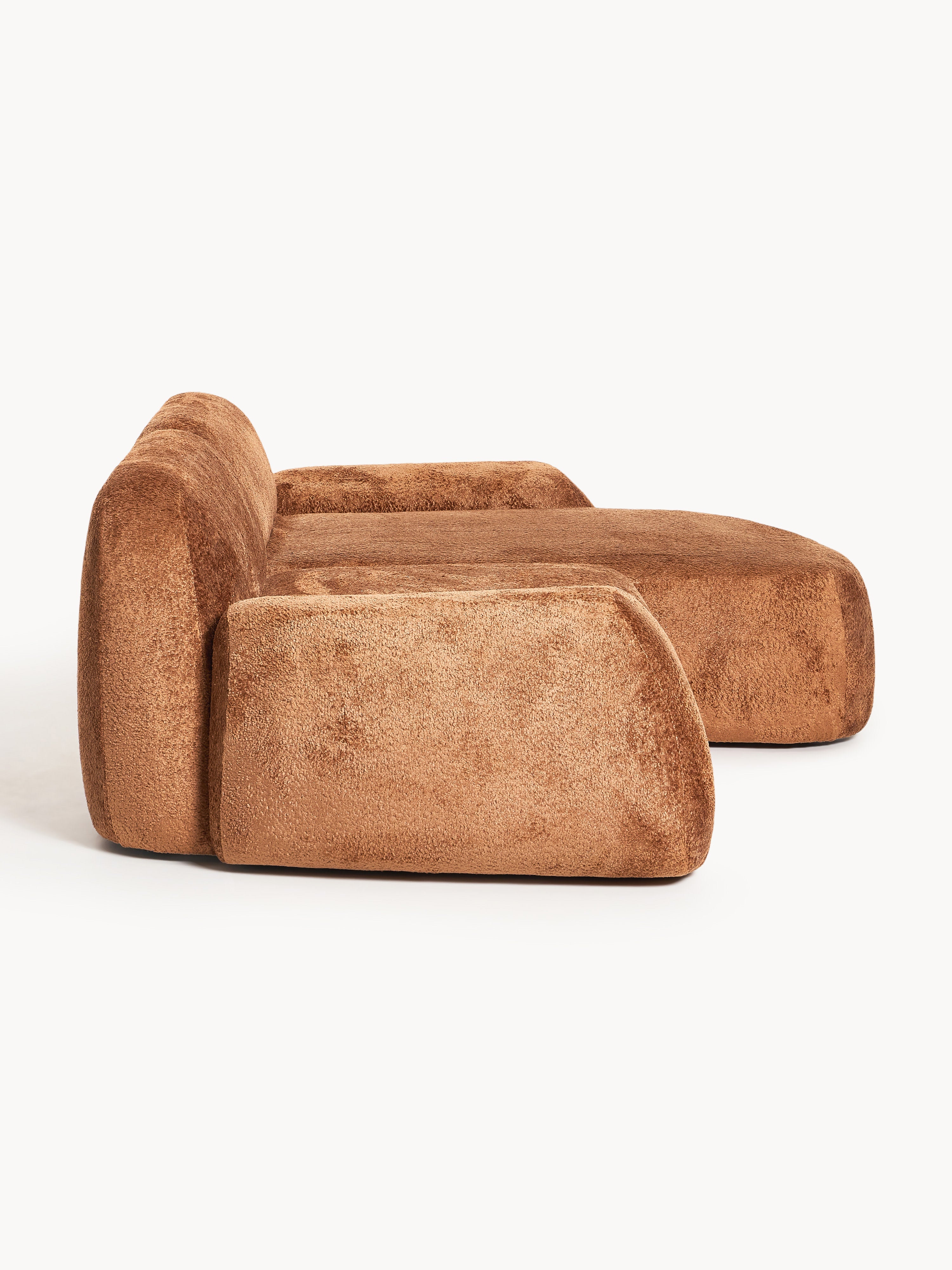 Modulares Teddy-Bouclé-Ecksofa Wolke (3-Sitzer)
