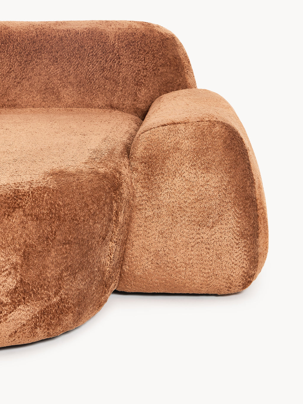 Modulares Teddy-Bouclé-Ecksofa Wolke (3-Sitzer)