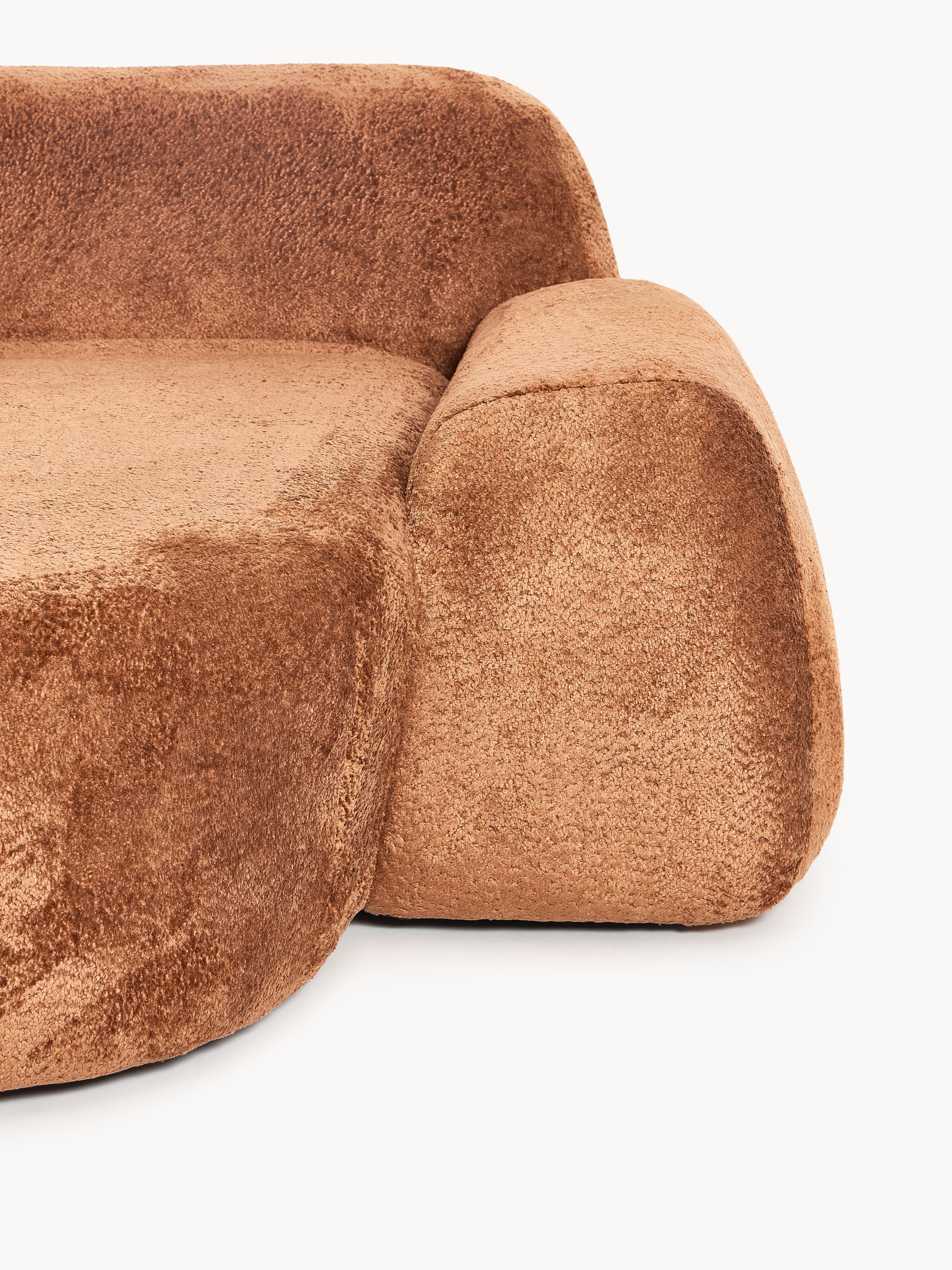 Modulares Teddy-Bouclé-Ecksofa Wolke (3-Sitzer)
