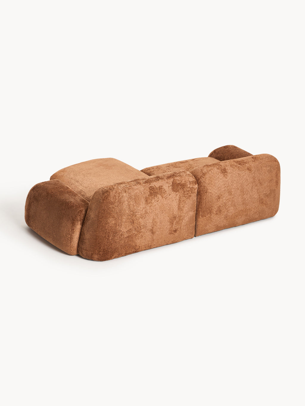 Modulares Teddy-Bouclé-Ecksofa Wolke (3-Sitzer)