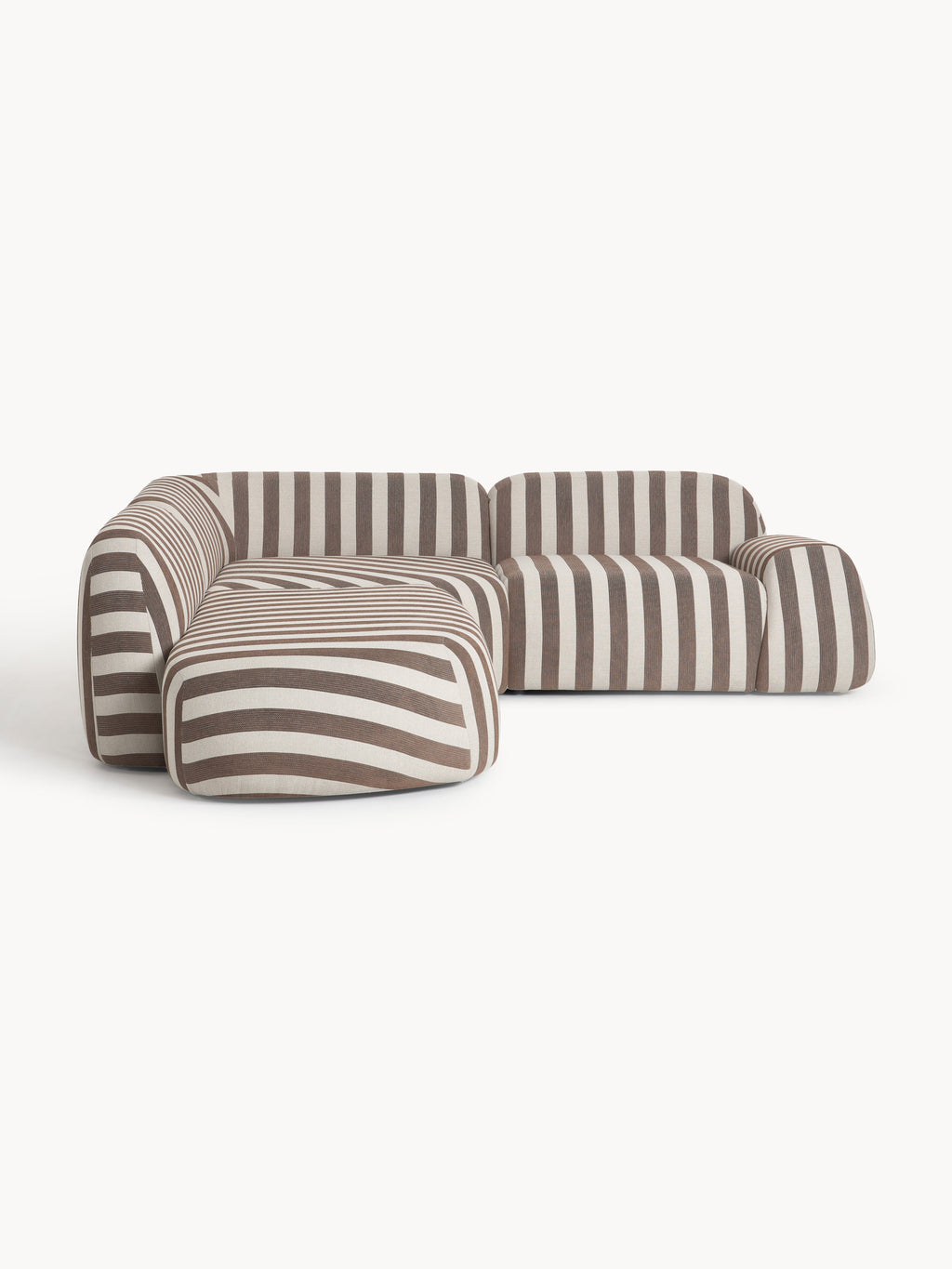 Modulares Gestreiftes Ecksofa Wolke (4-Sitzer) mit Chaiselongue