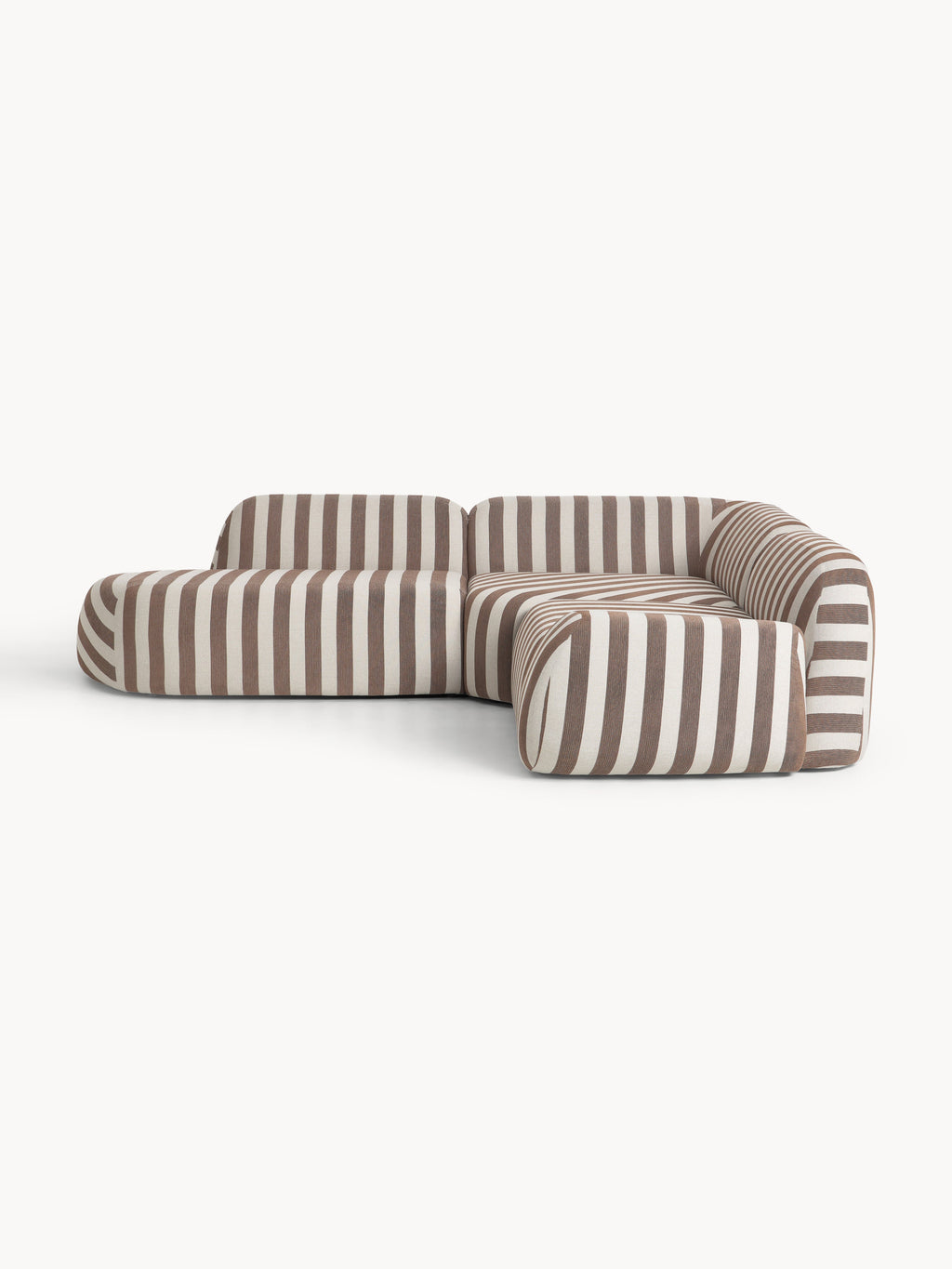 Galeriebild 1 - Modulares Gestreiftes Ecksofa Wolke (4-Sitzer) mit Chaiselongue