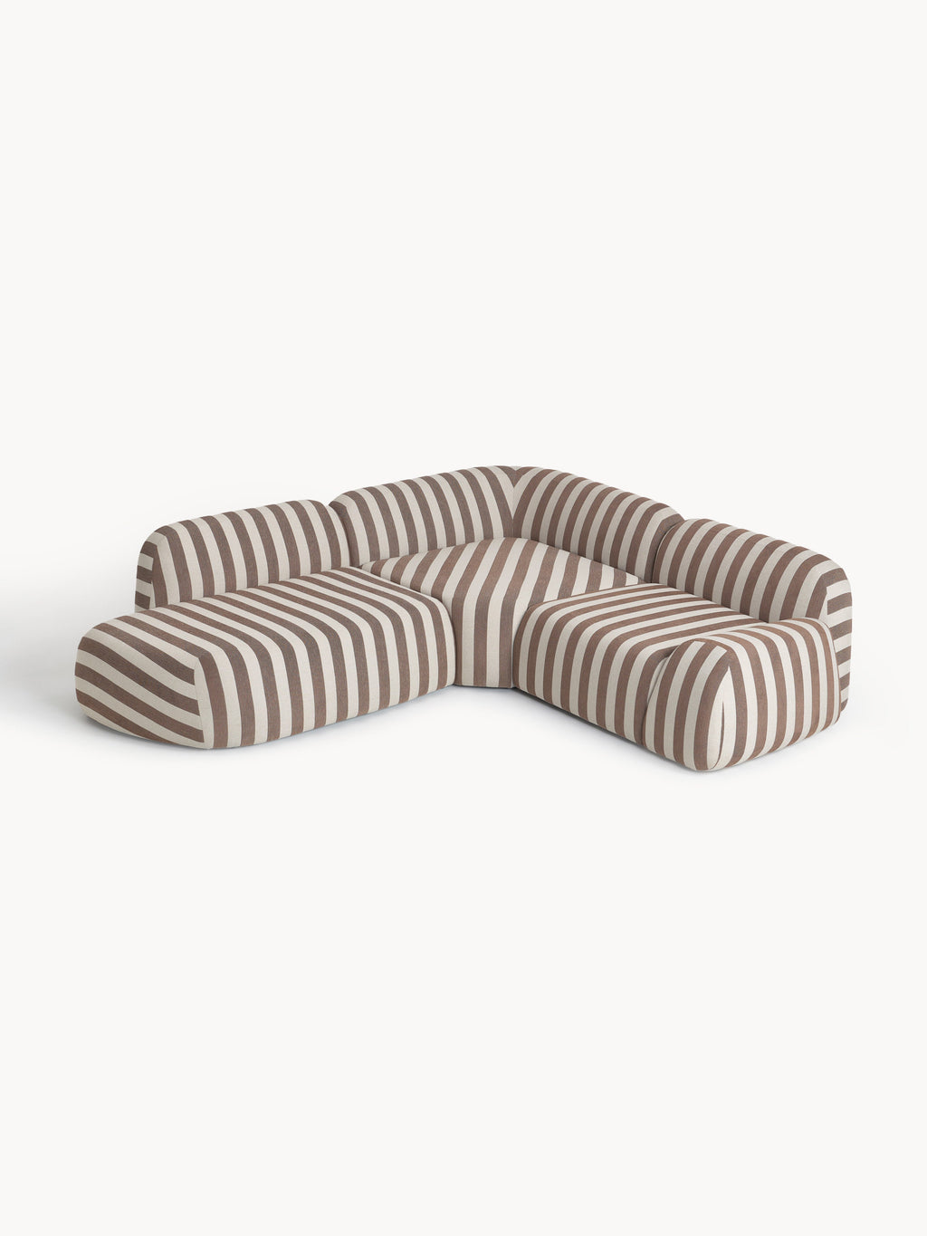Modulares Gestreiftes Ecksofa Wolke (4-Sitzer) mit Chaiselongue