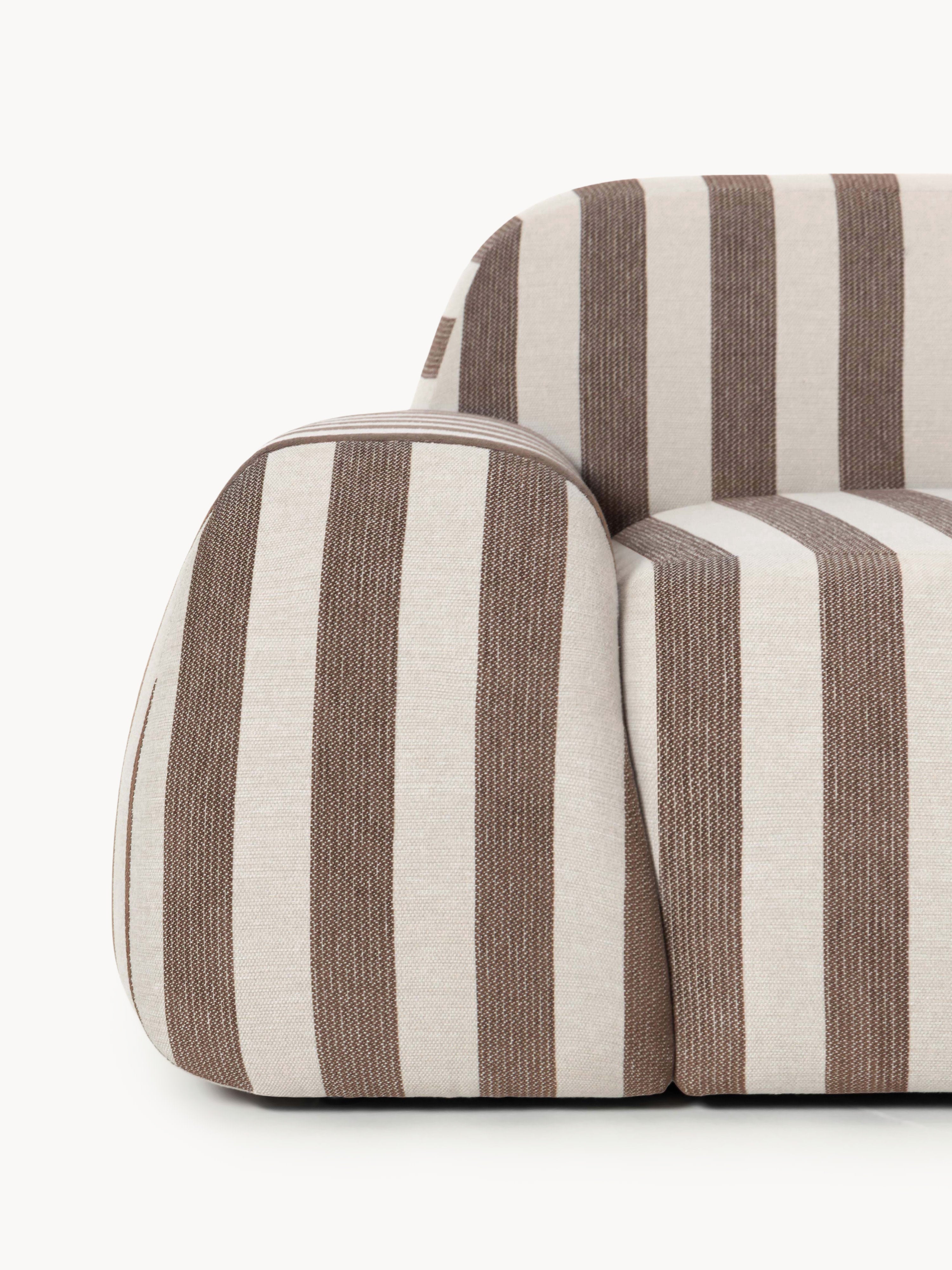 Modulares Gestreiftes Sofa Wolke (3-Sitzer)